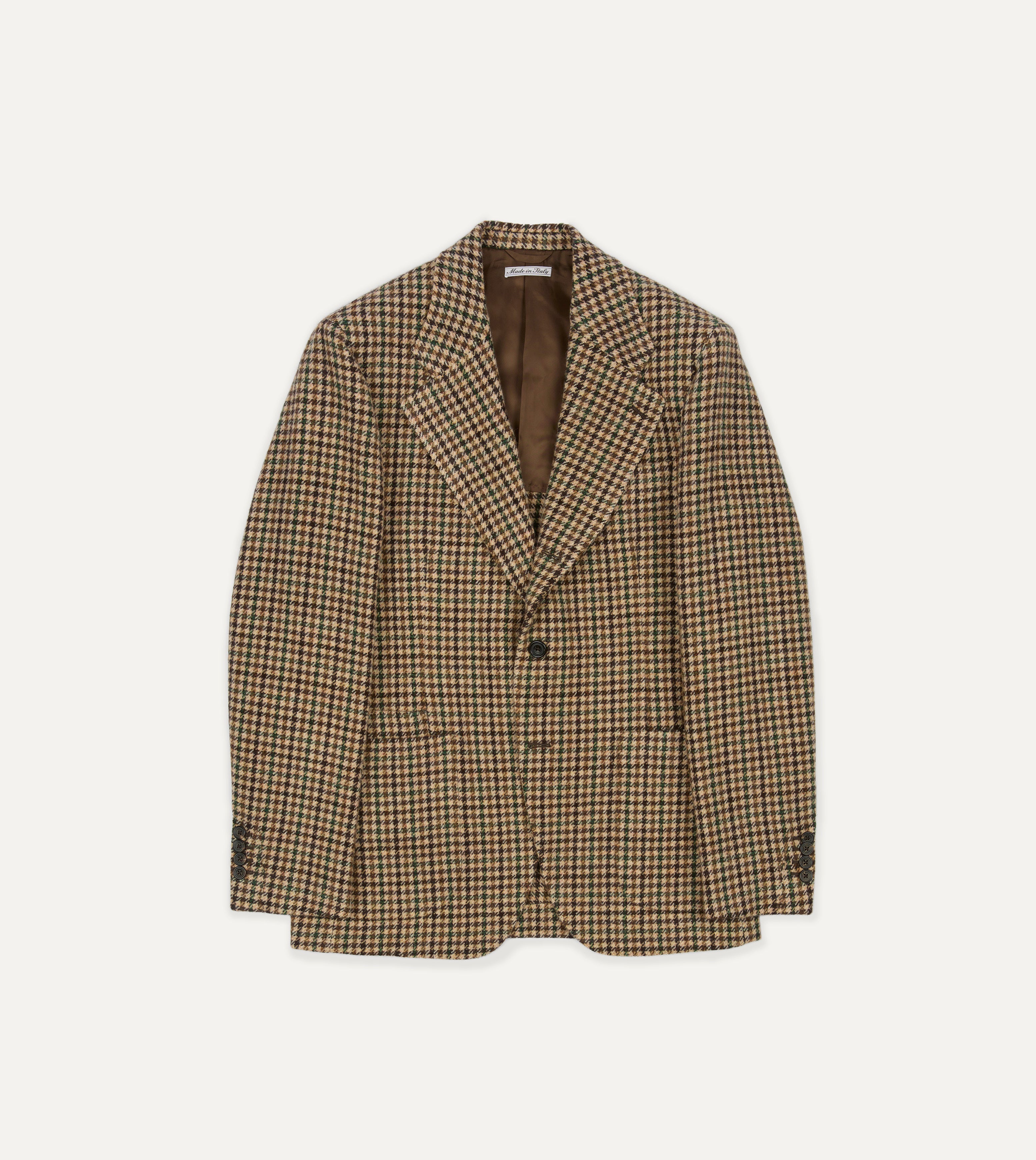 Brown Gun Club Check Tweed Blazer Drakes US Brown Gun Club Check Tweed Blazer Drakes US