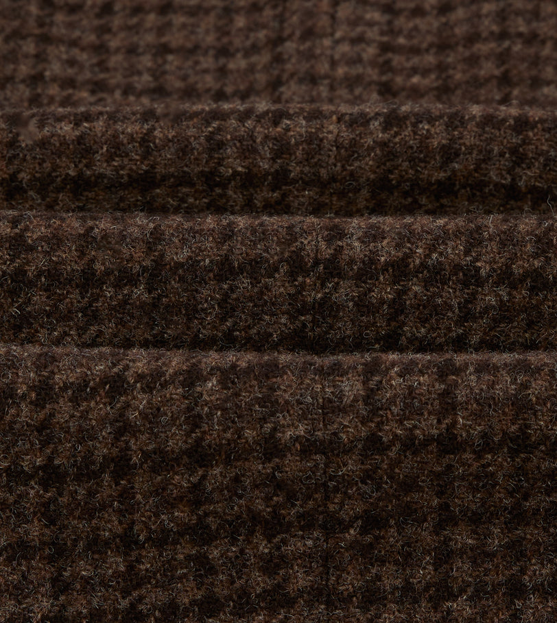 Brown Houndstooth Check Tweed Blazer