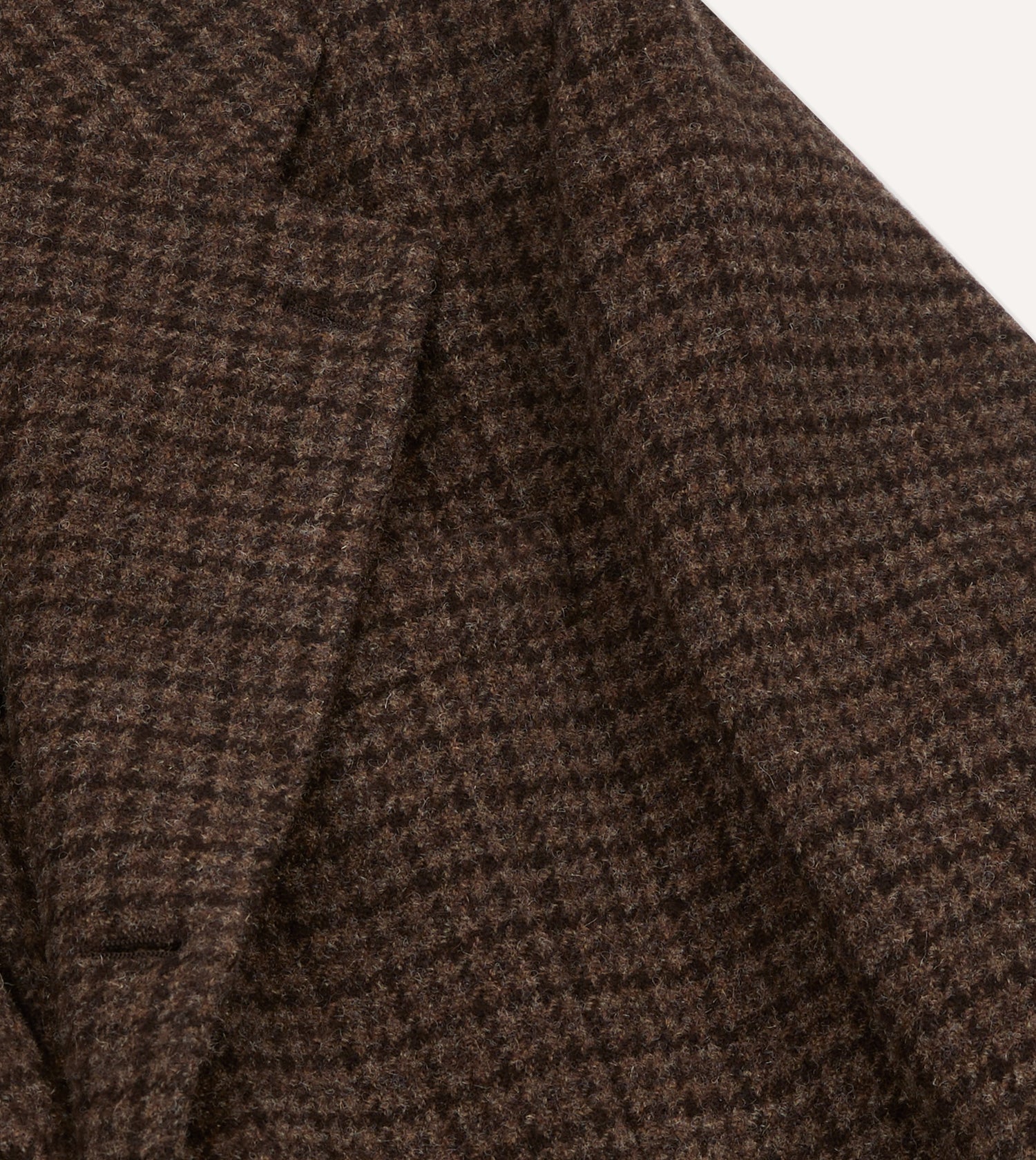 Brown Houndstooth Check Tweed Blazer
