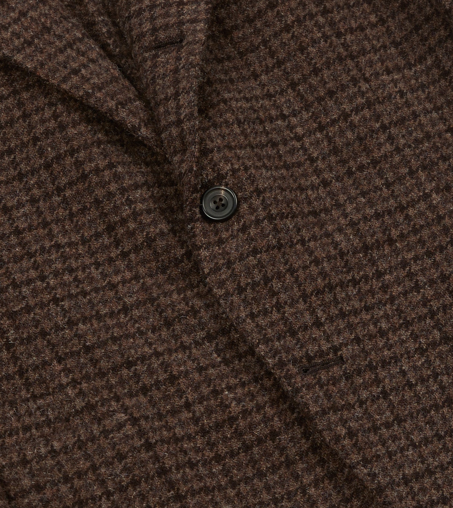 Brown Houndstooth Check Tweed Blazer