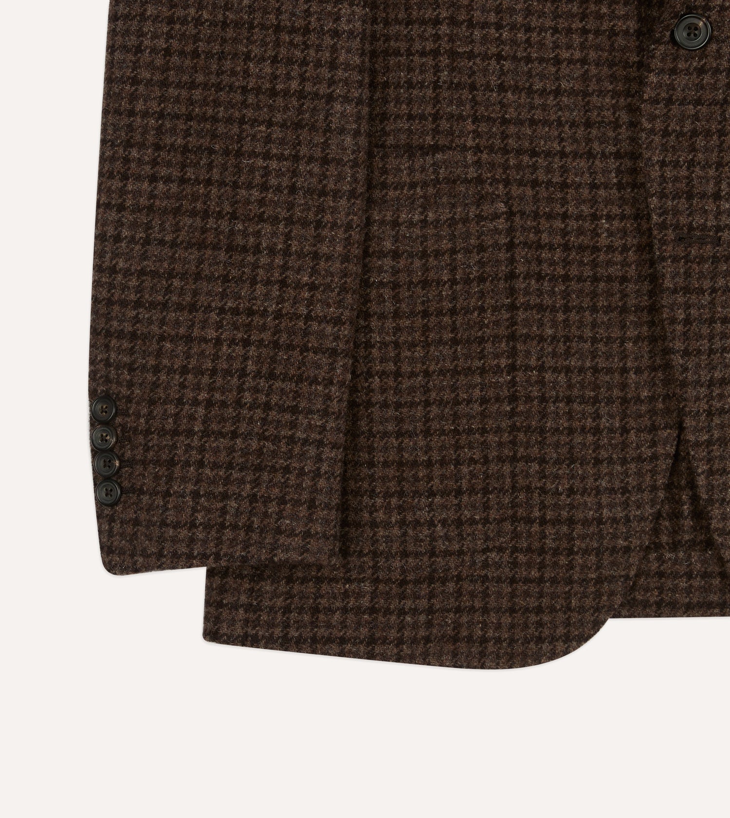 Brown Houndstooth Check Tweed Blazer