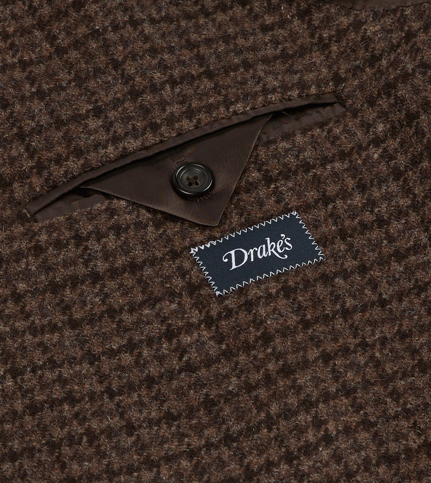 Brown Houndstooth Check Tweed Blazer