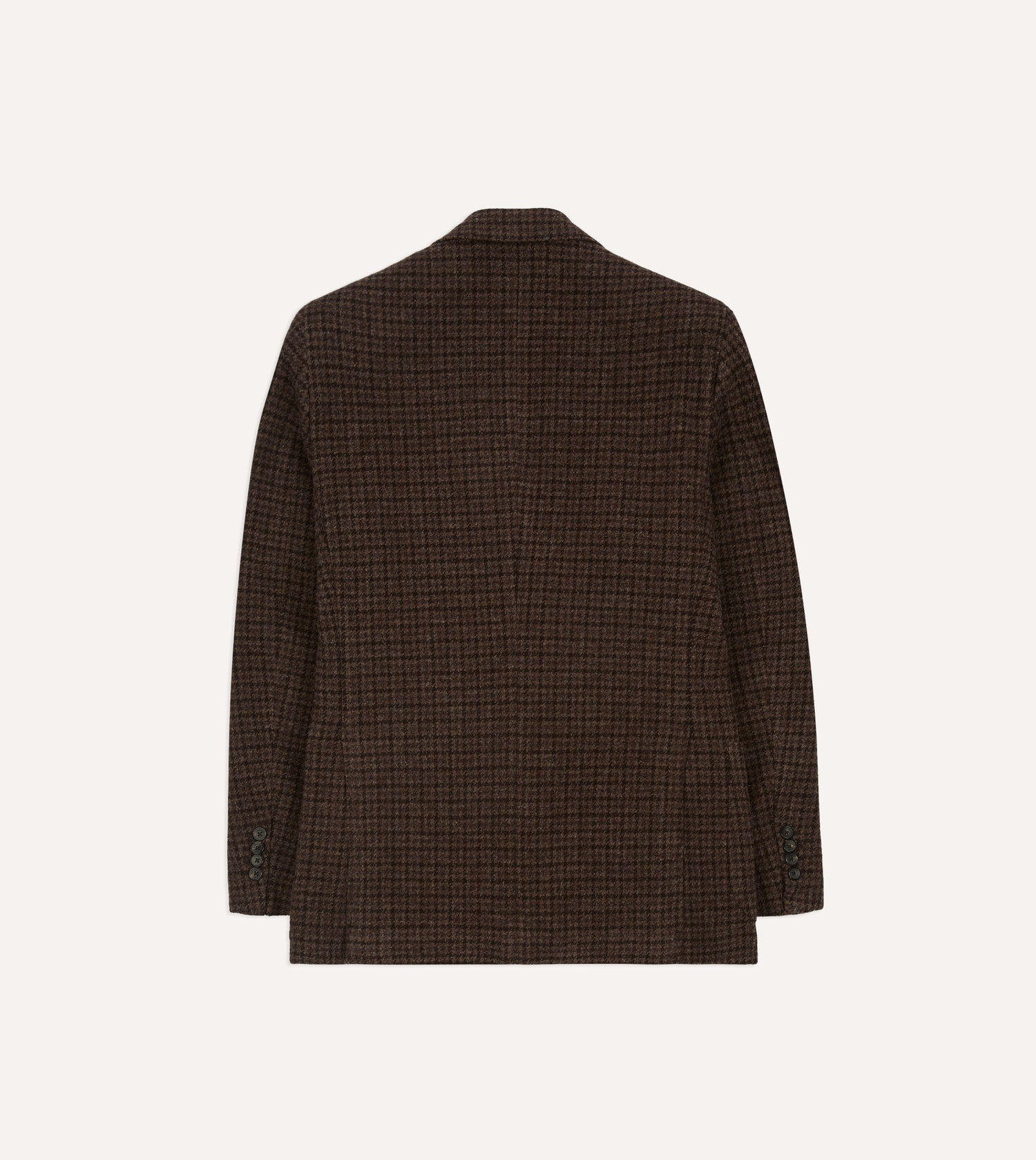 Brown Houndstooth Check Tweed Blazer