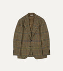 Brown and Teal Prince of Wales Check Tweed Blazer