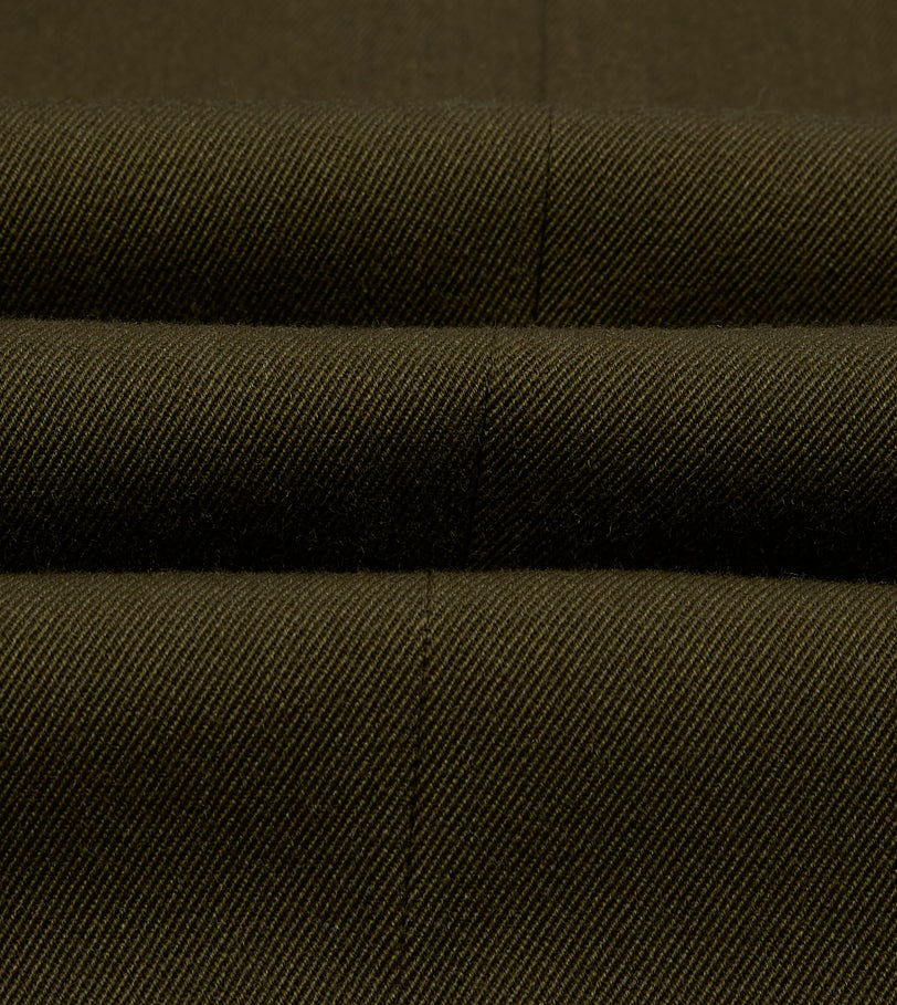 Olive Wool-Cotton Tailored Jacket