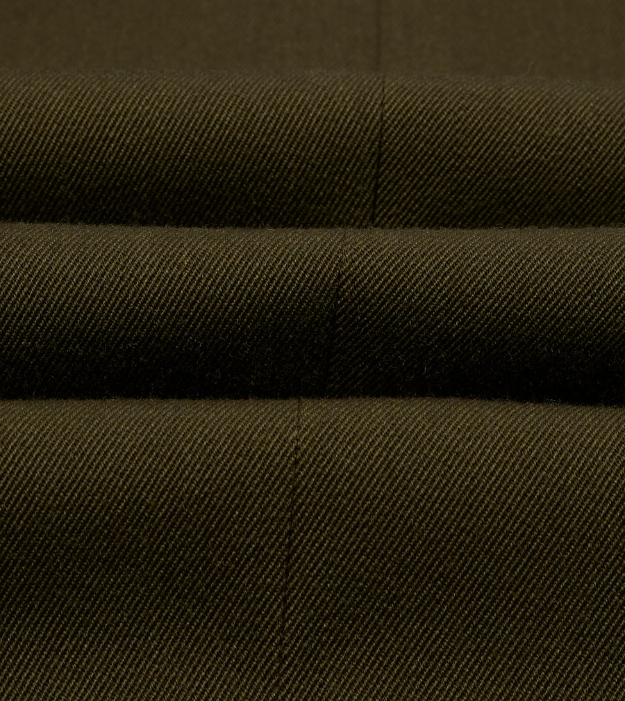 Olive Wool-Cotton Tailored Jacket