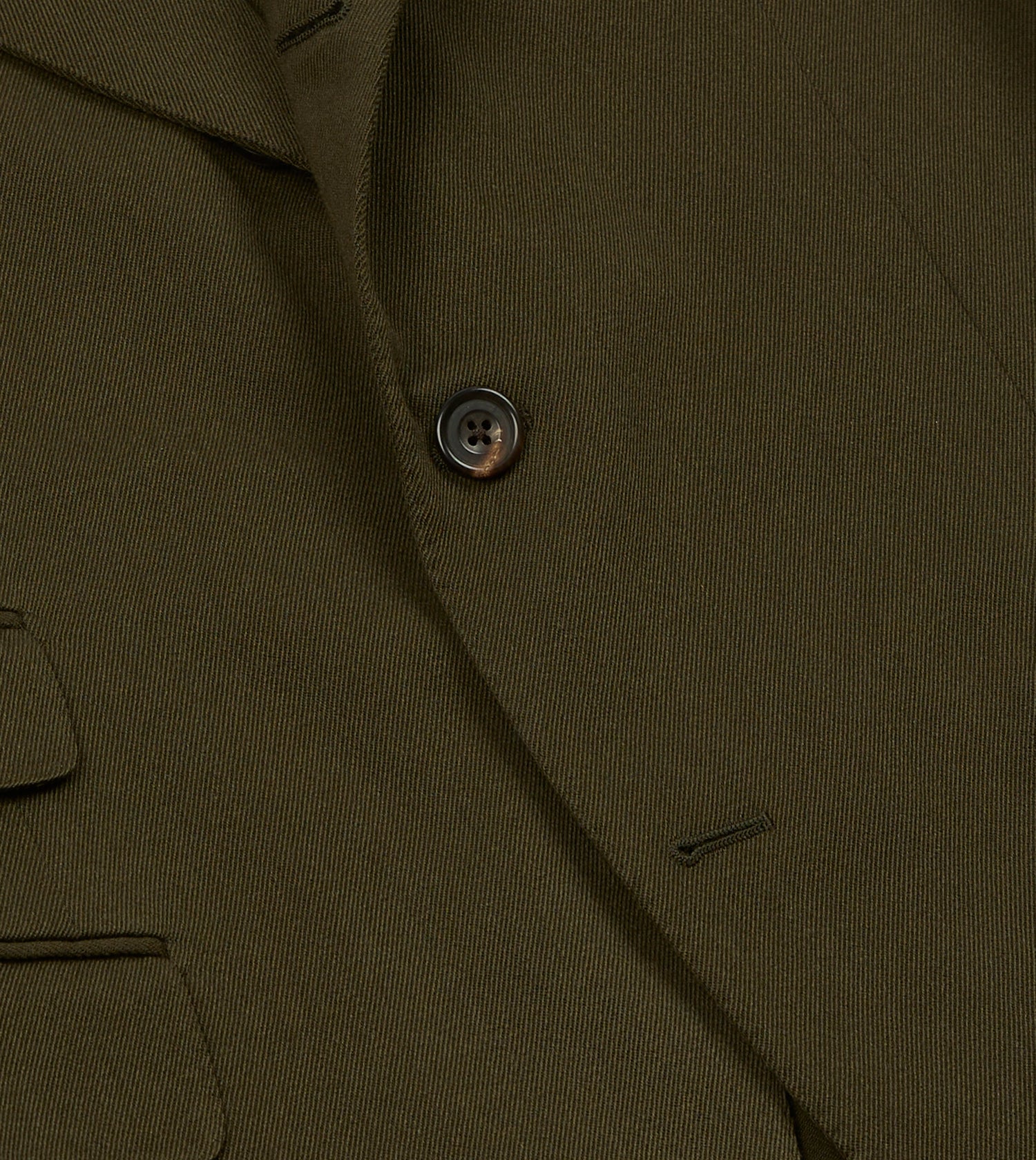 Olive Wool-Cotton Tailored Jacket