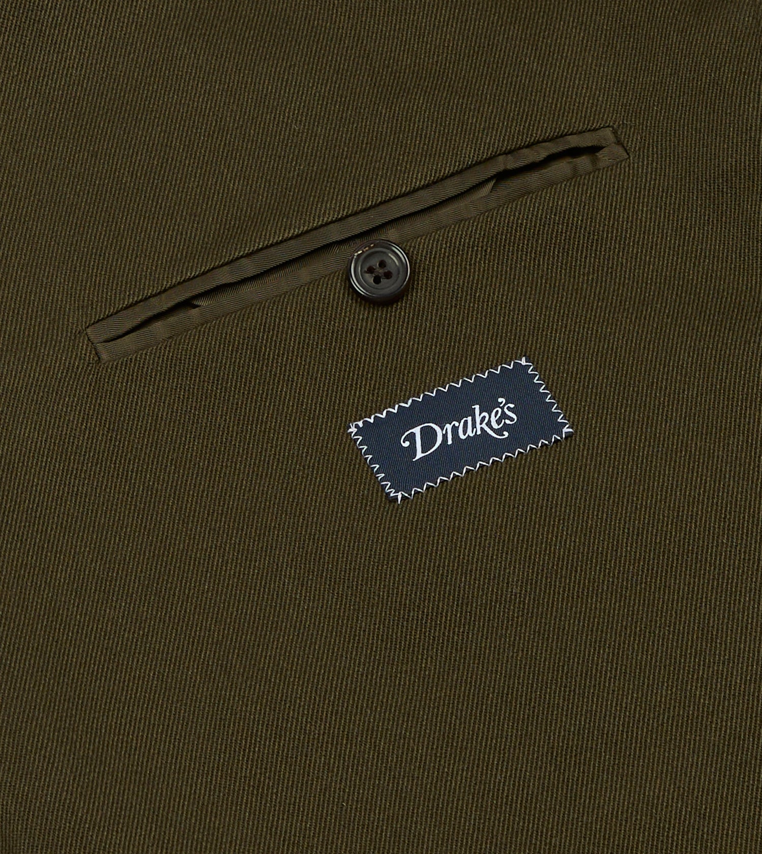 Olive Wool-Cotton Tailored Jacket