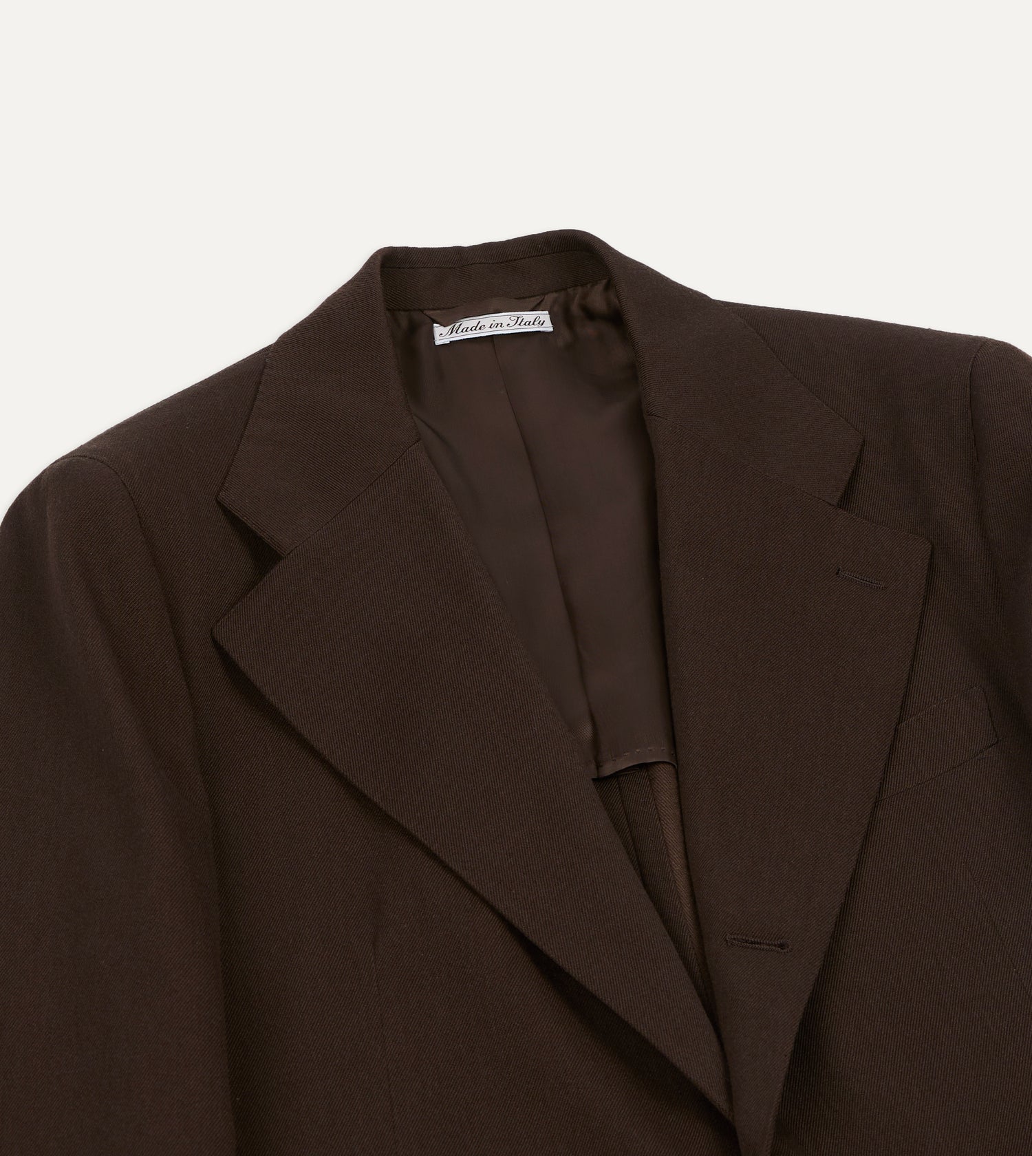 Brown Wool-Cotton Tailored Jacket