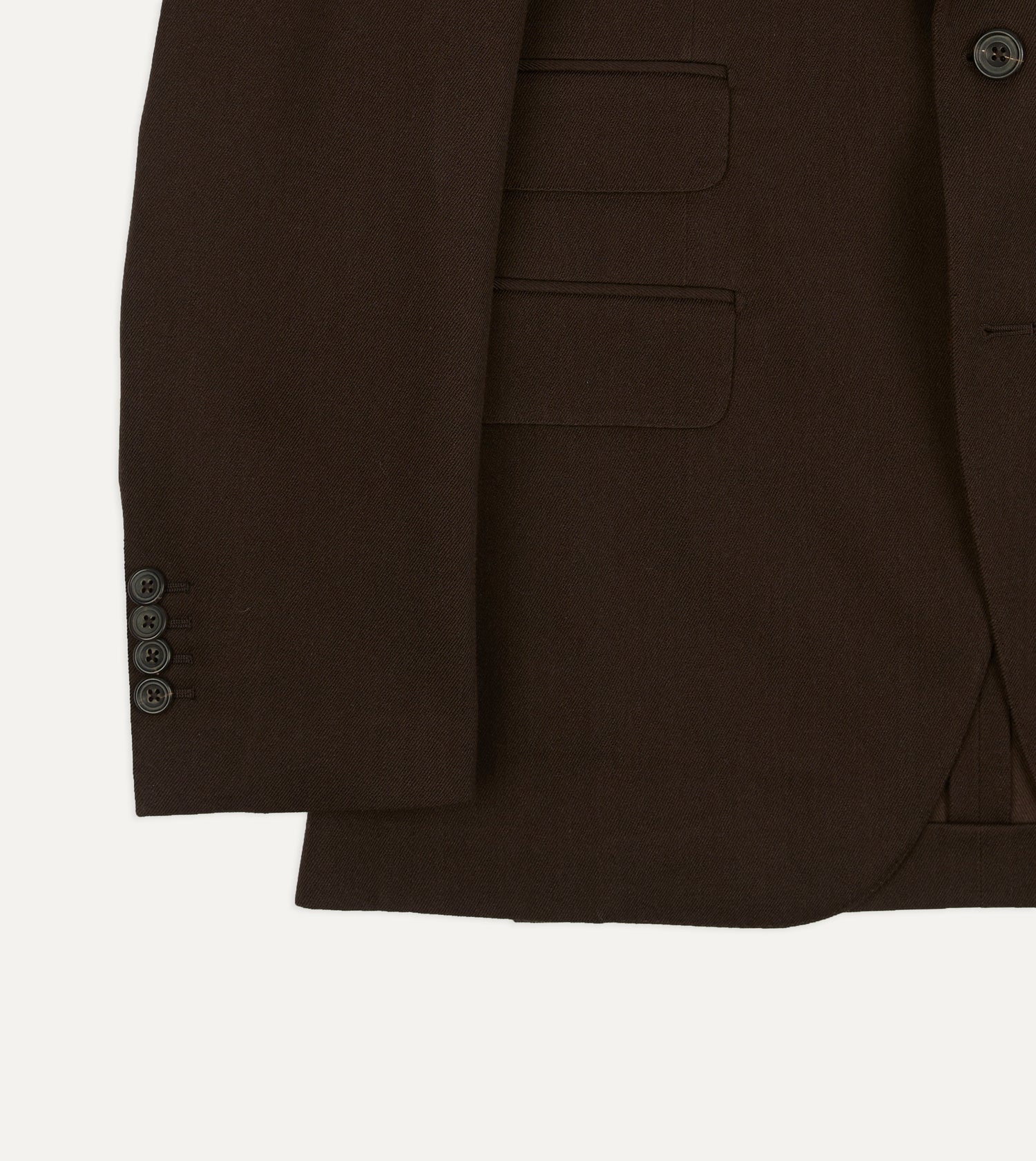 Brown Wool-Cotton Tailored Jacket
