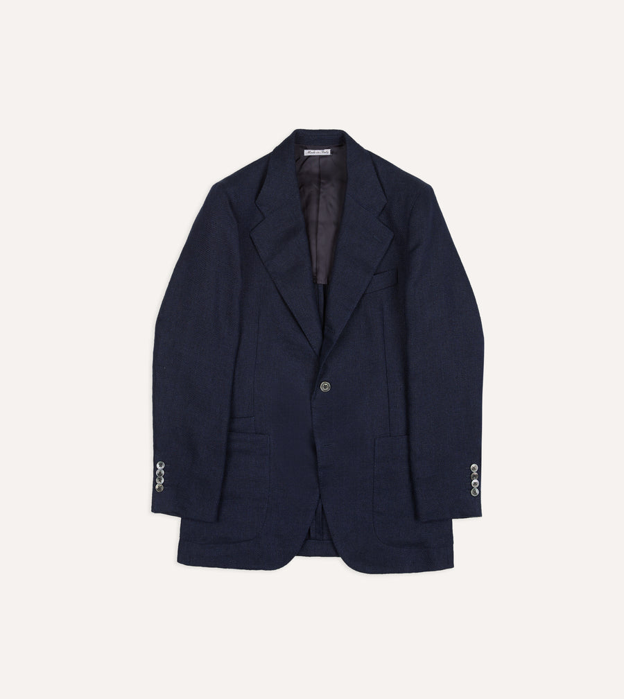 Navy Linen Blazer