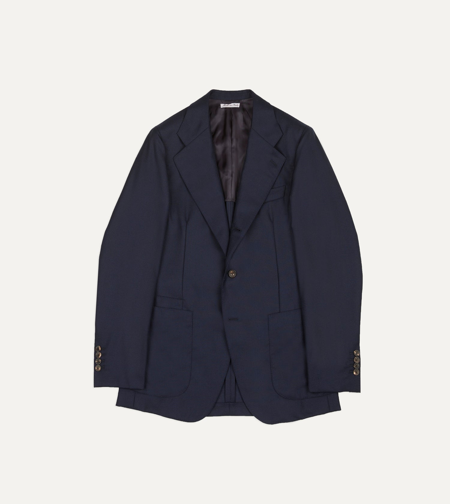 Navy Wool Hopsack Travel Blazer
