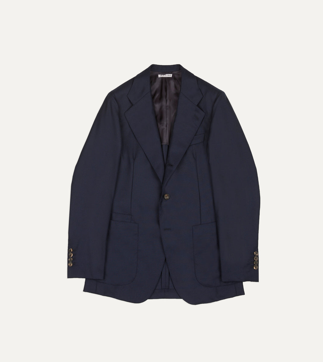 Navy Wool Hopsack Travel Blazer – Drakes US