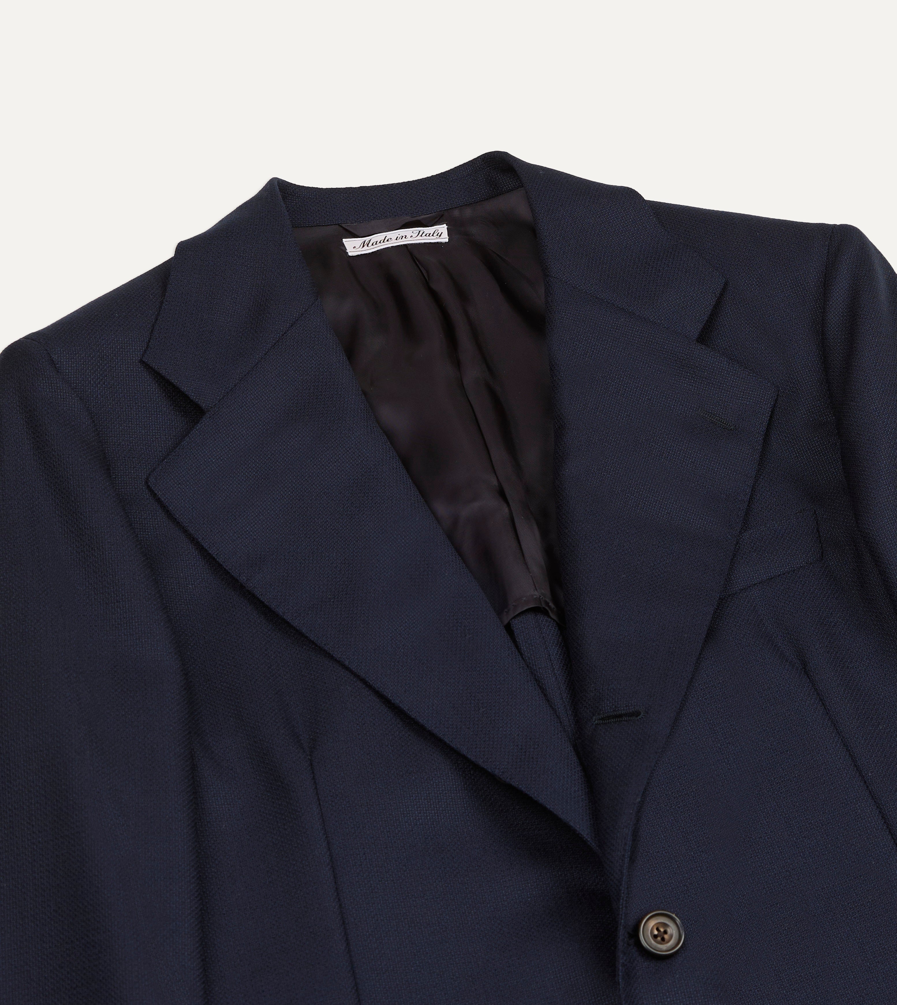 Navy Wool Hopsack Travel Blazer – Drakes US
