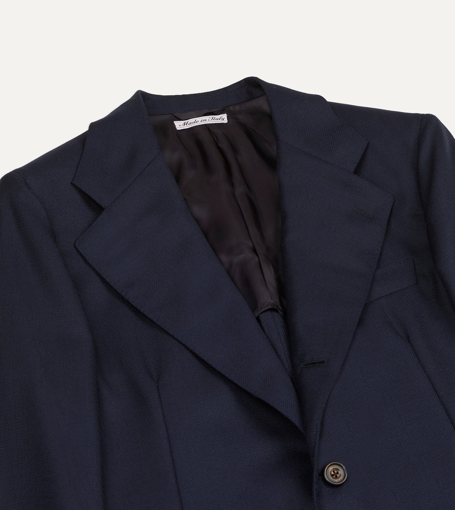 Navy Wool Hopsack Travel Blazer