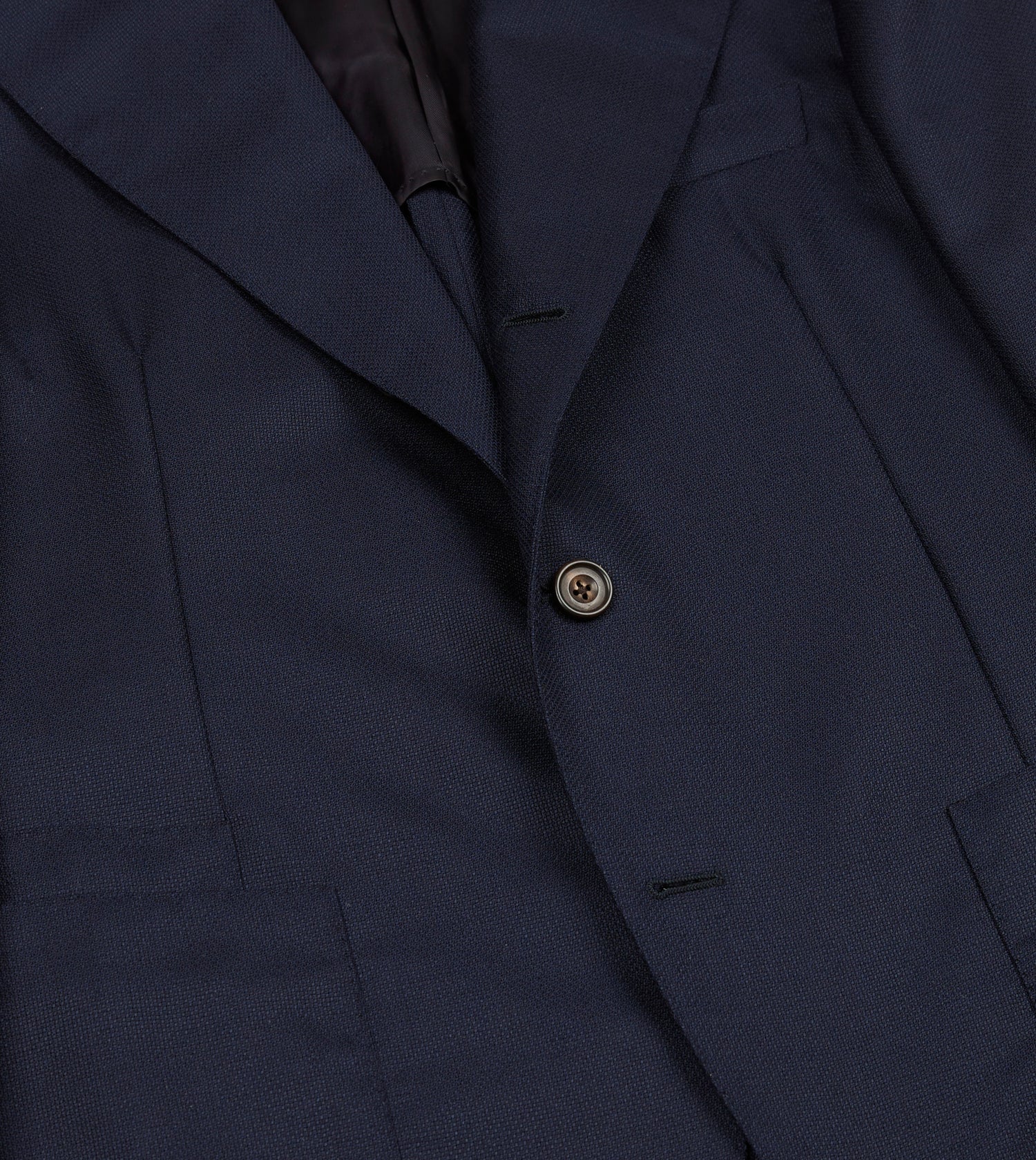 Navy Wool Hopsack Travel Blazer