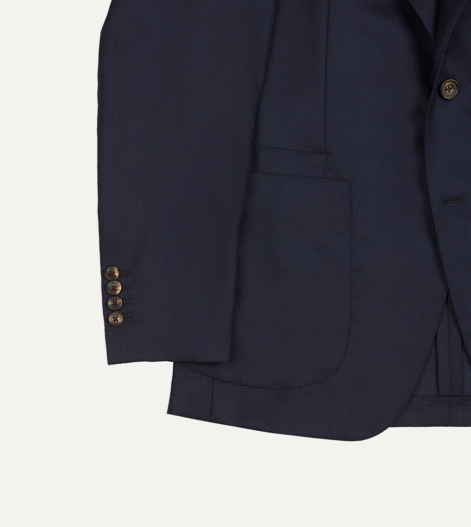 Navy Wool Hopsack Travel Blazer