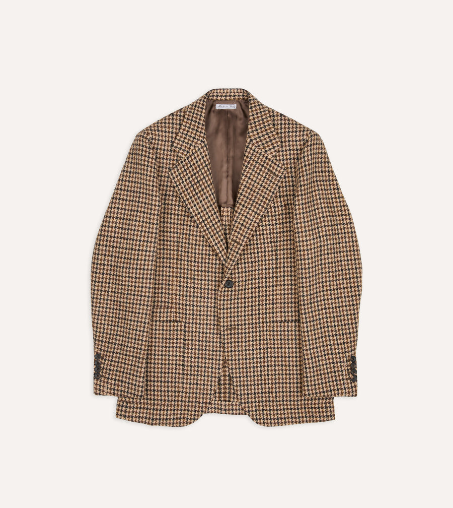 Brown and Ecru Houndstooth Harris Tweed® Blazer