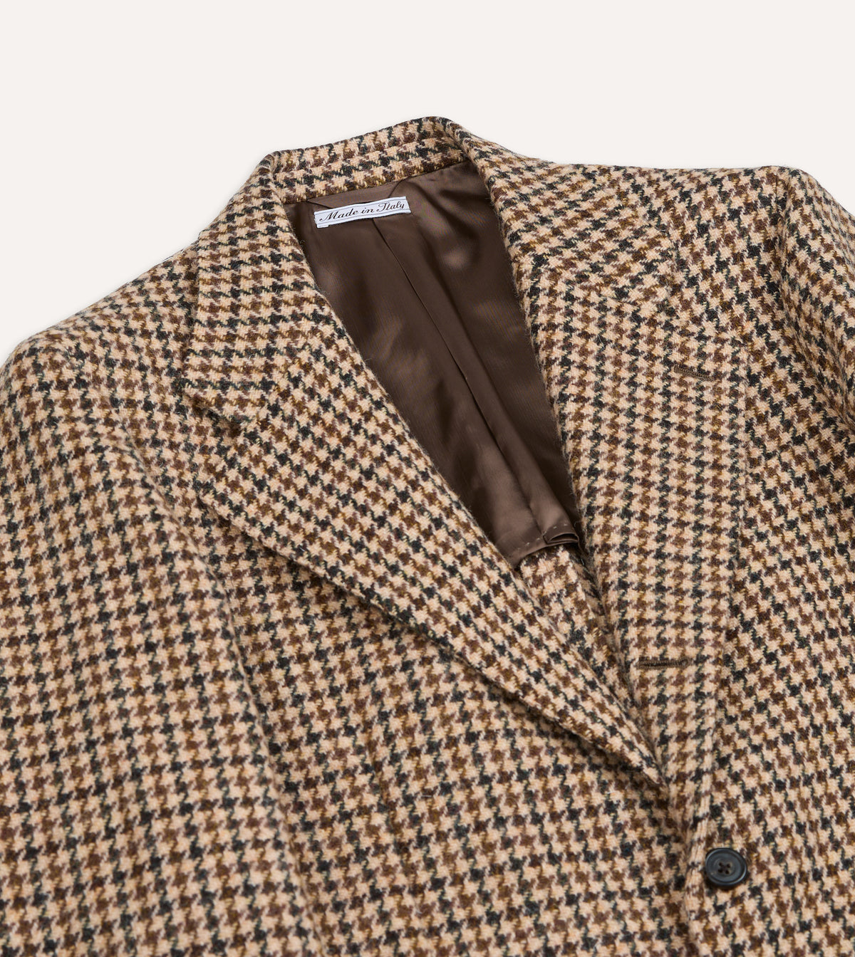 Brown and Ecru Houndstooth Harris Tweed® Blazer