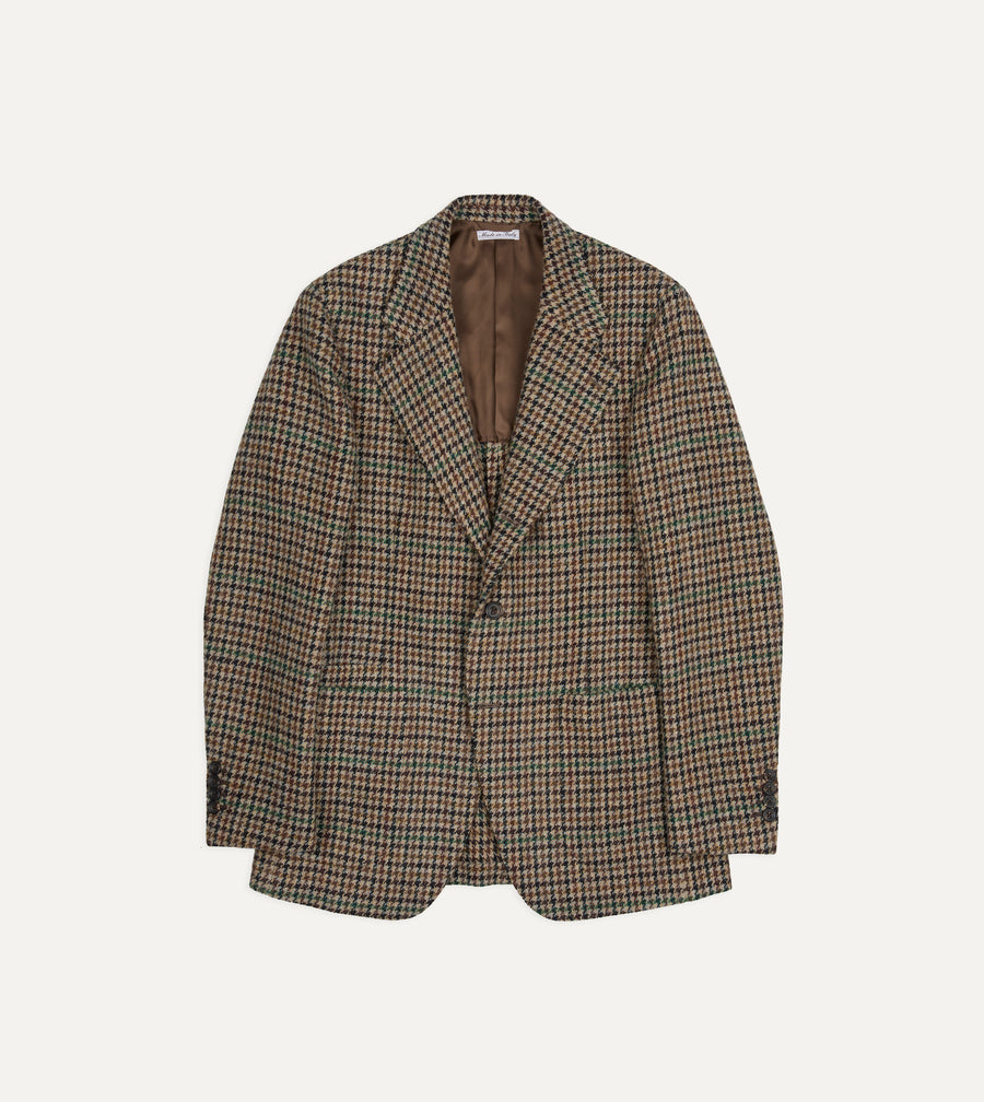 Brown and Green Houndstooth Harris Tweed® Blazer
