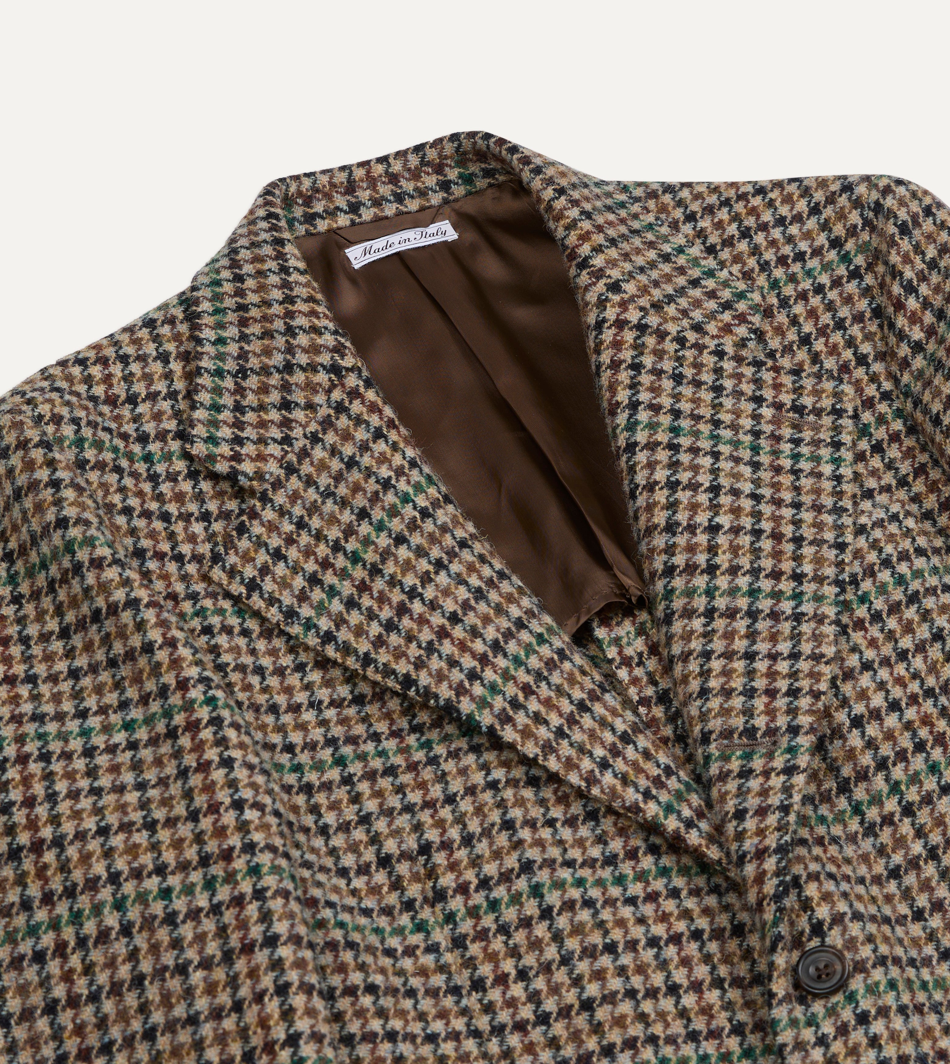Brown and Green Houndstooth Harris Tweed® Blazer – Drakes US