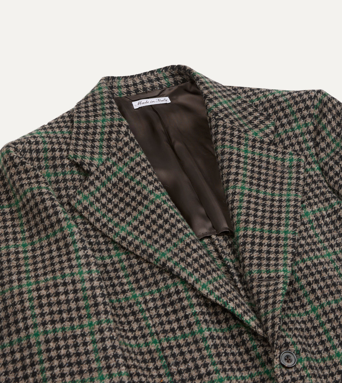 Dark Brown and Green Houndstooth Harris Tweed® Blazer