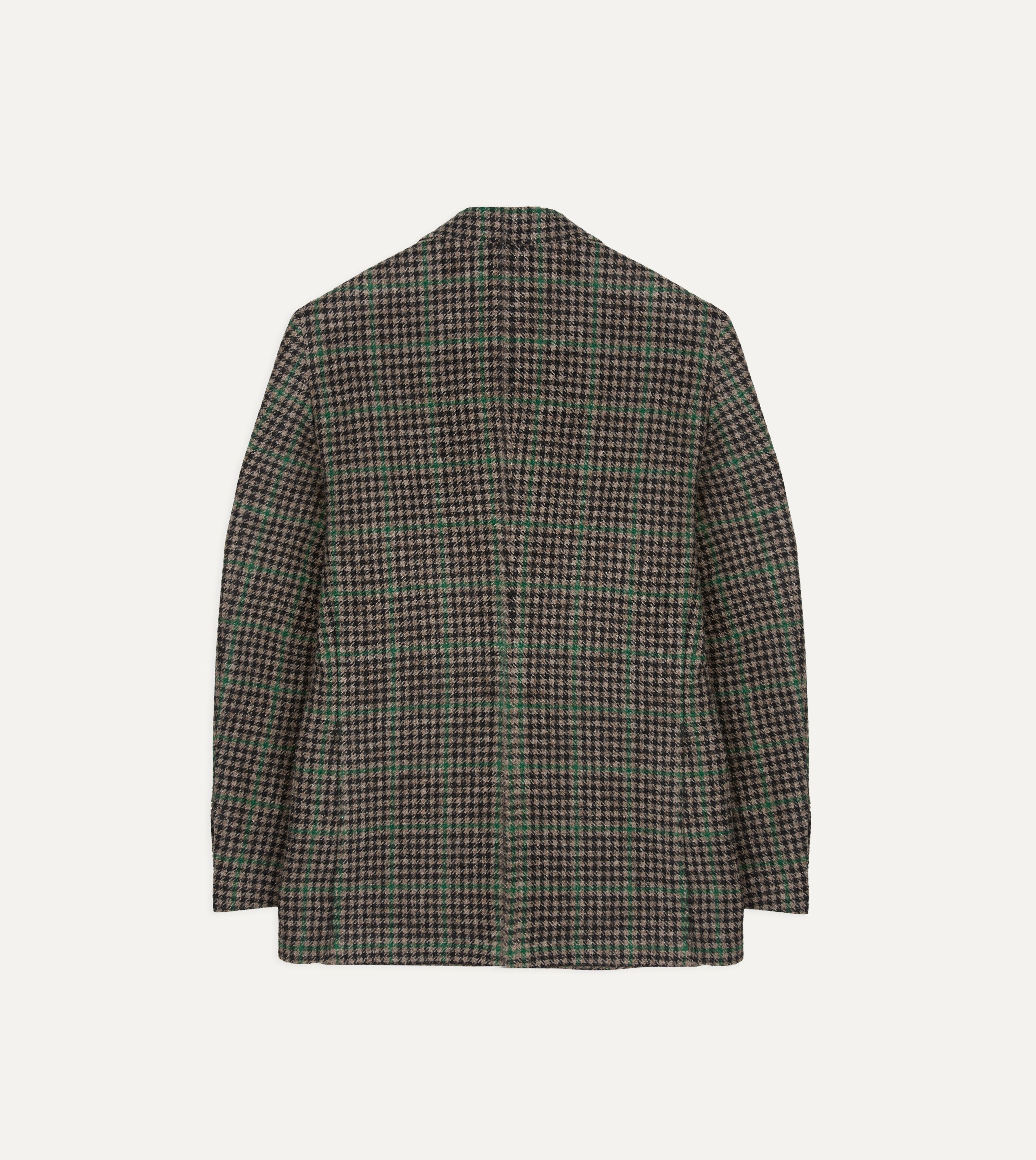 Dark Brown and Green Houndstooth Harris Tweed® Blazer