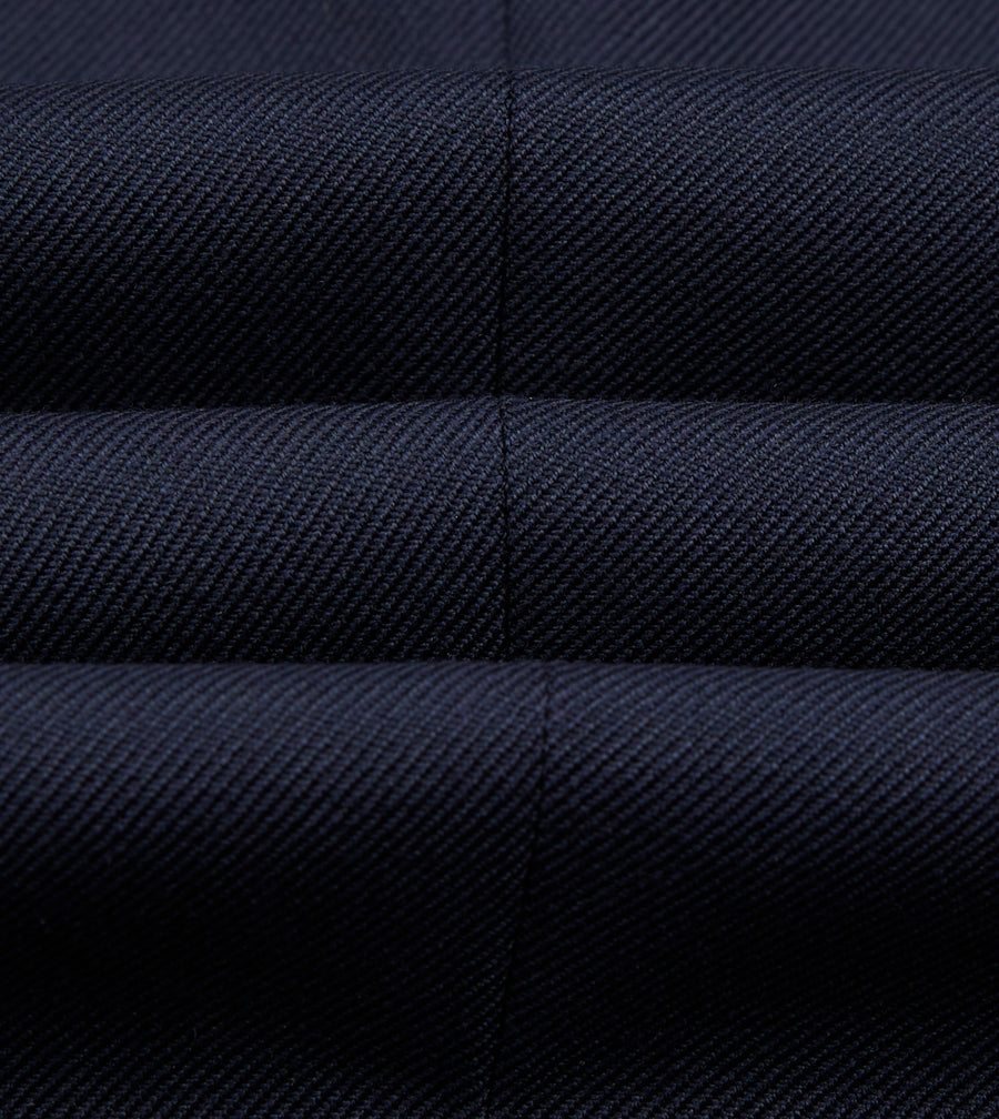 Navy Wool-Cotton Twill Tailored Jacket