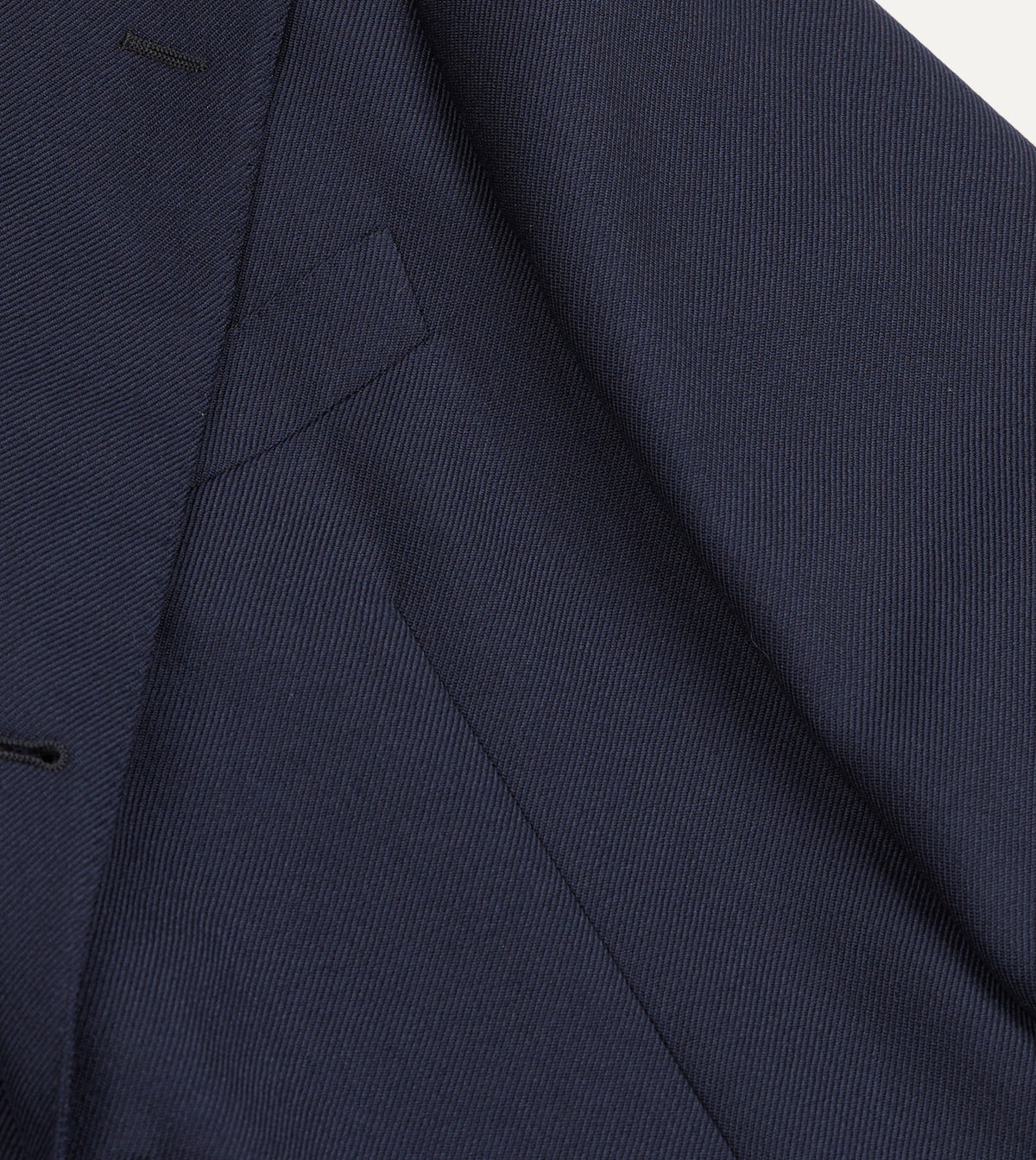 Navy Wool-Cotton Twill Tailored Jacket
