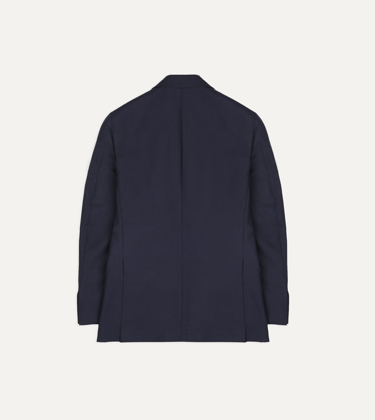 Navy Wool-Cotton Twill Tailored Jacket