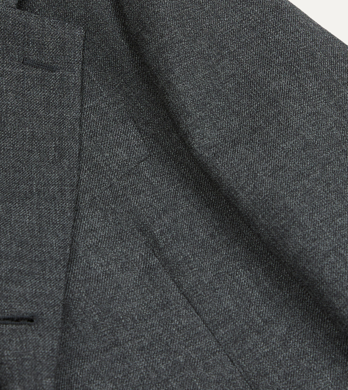 Grey Wool-Cotton Twill Tailored Jacket
