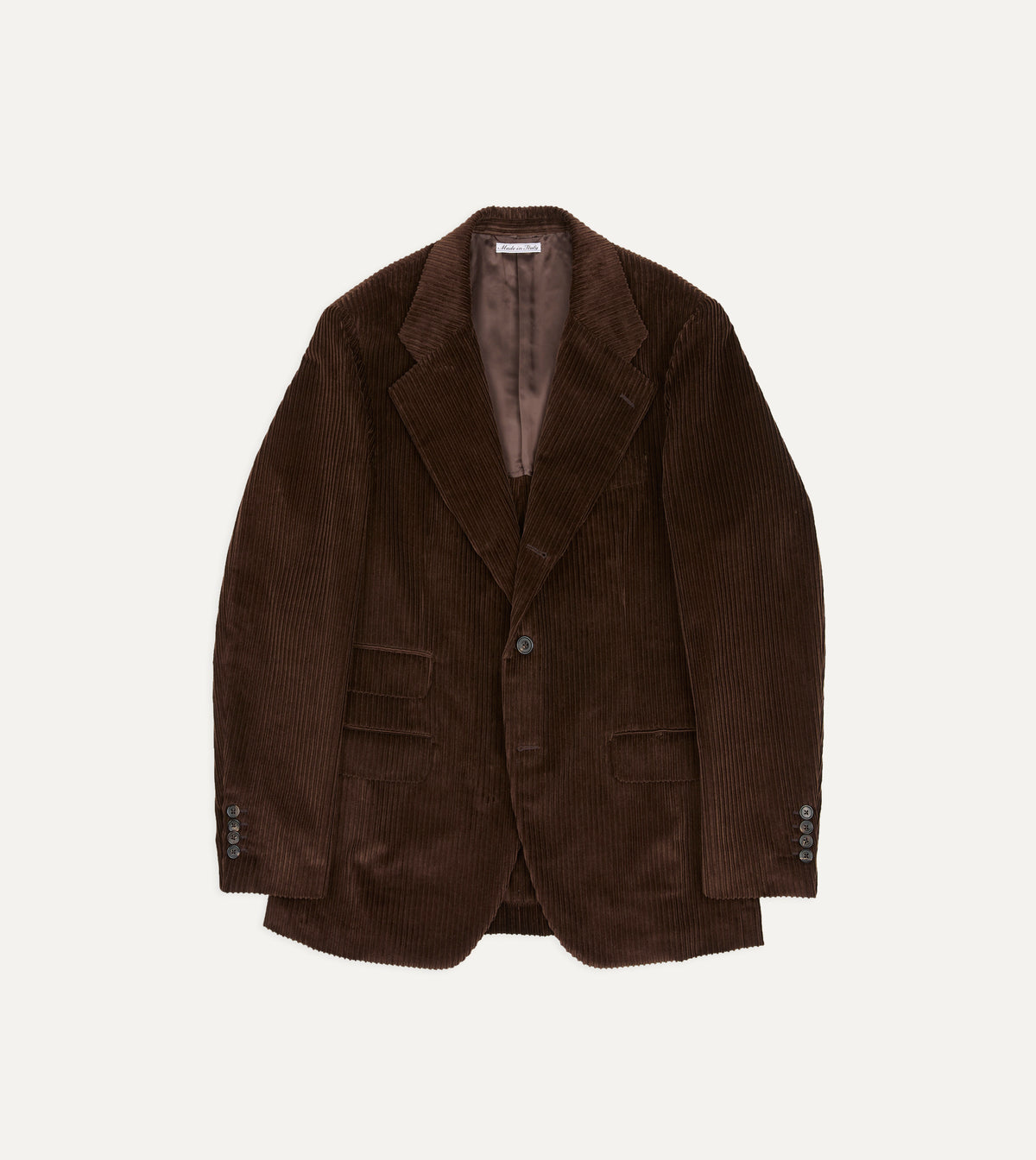 Brown Cotton Corduroy Tailored Jacket