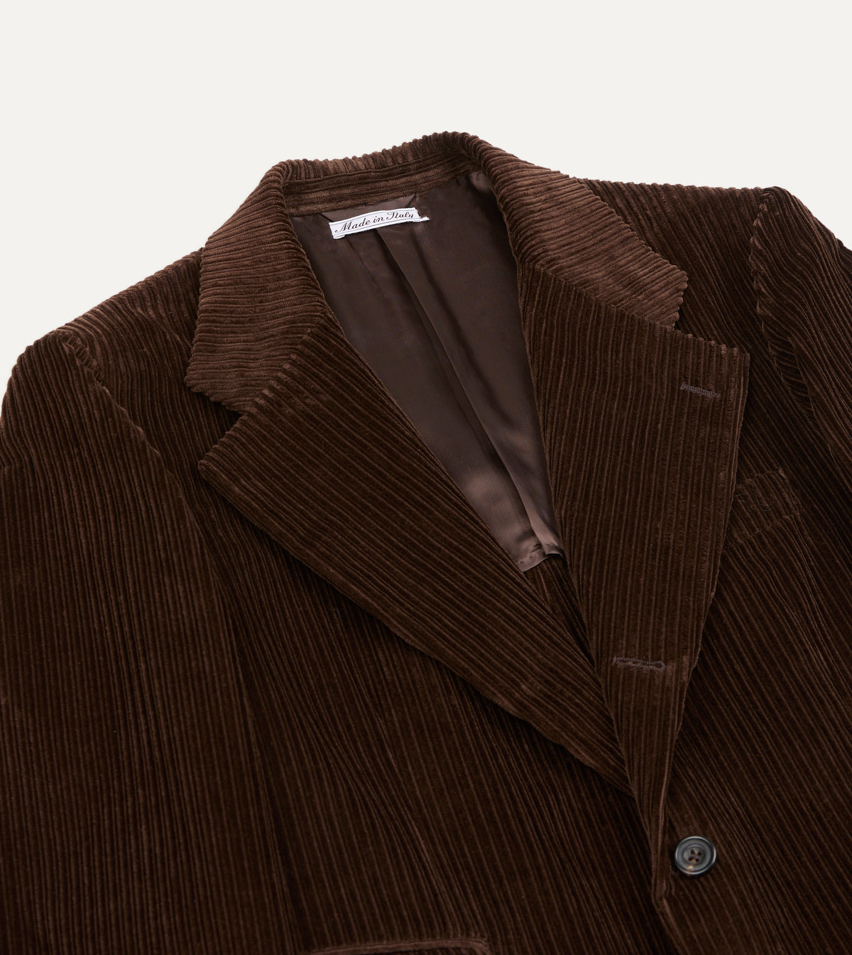Brown Cotton Corduroy Tailored Jacket