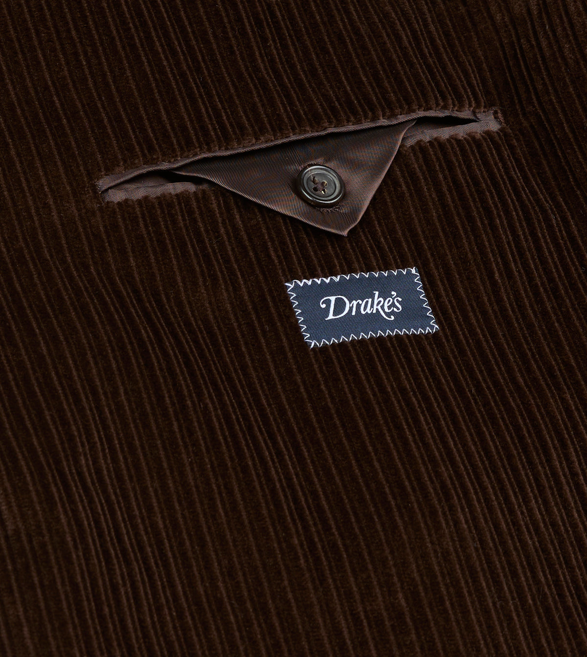 Brown Cotton Corduroy Tailored Jacket