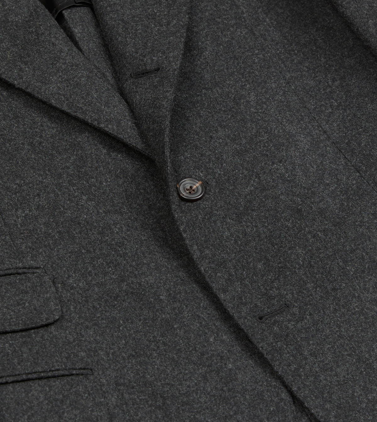 Charcoal Wool Flannel Tailored Jacket