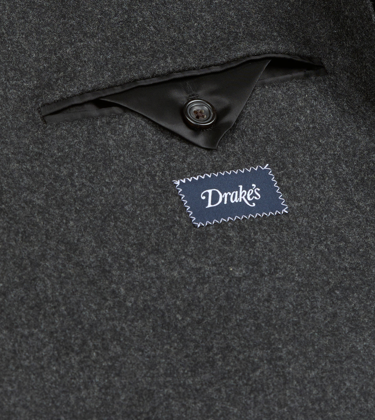 Charcoal Wool Flannel Tailored Jacket