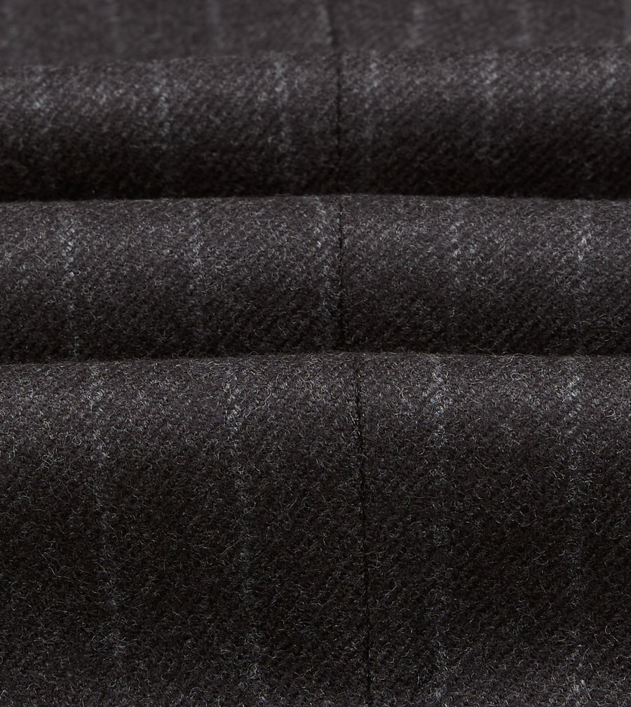 Charcoal Pinstripe Wool Flannel Tailored Jacket