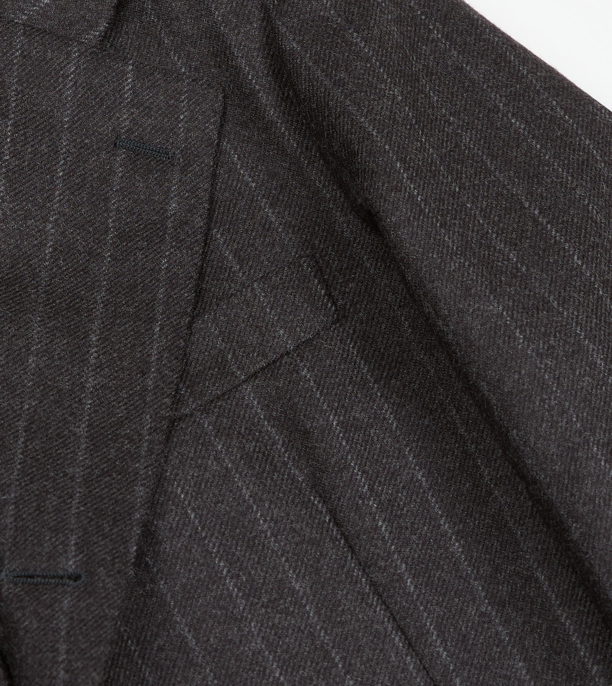 Charcoal Pinstripe Wool Flannel Tailored Jacket