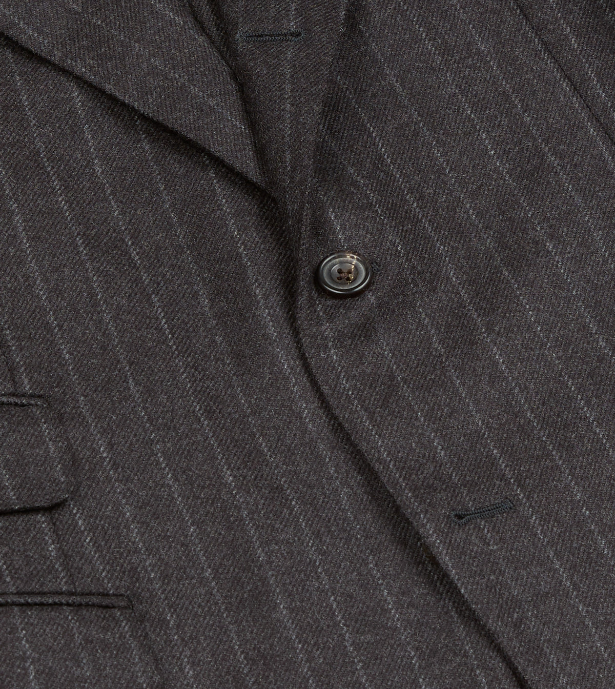 Charcoal Pinstripe Wool Flannel Tailored Jacket