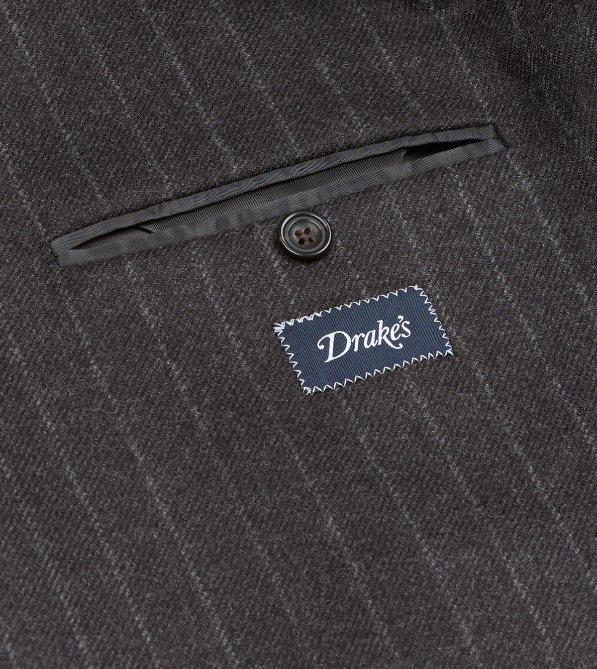 Charcoal Pinstripe Wool Flannel Tailored Jacket