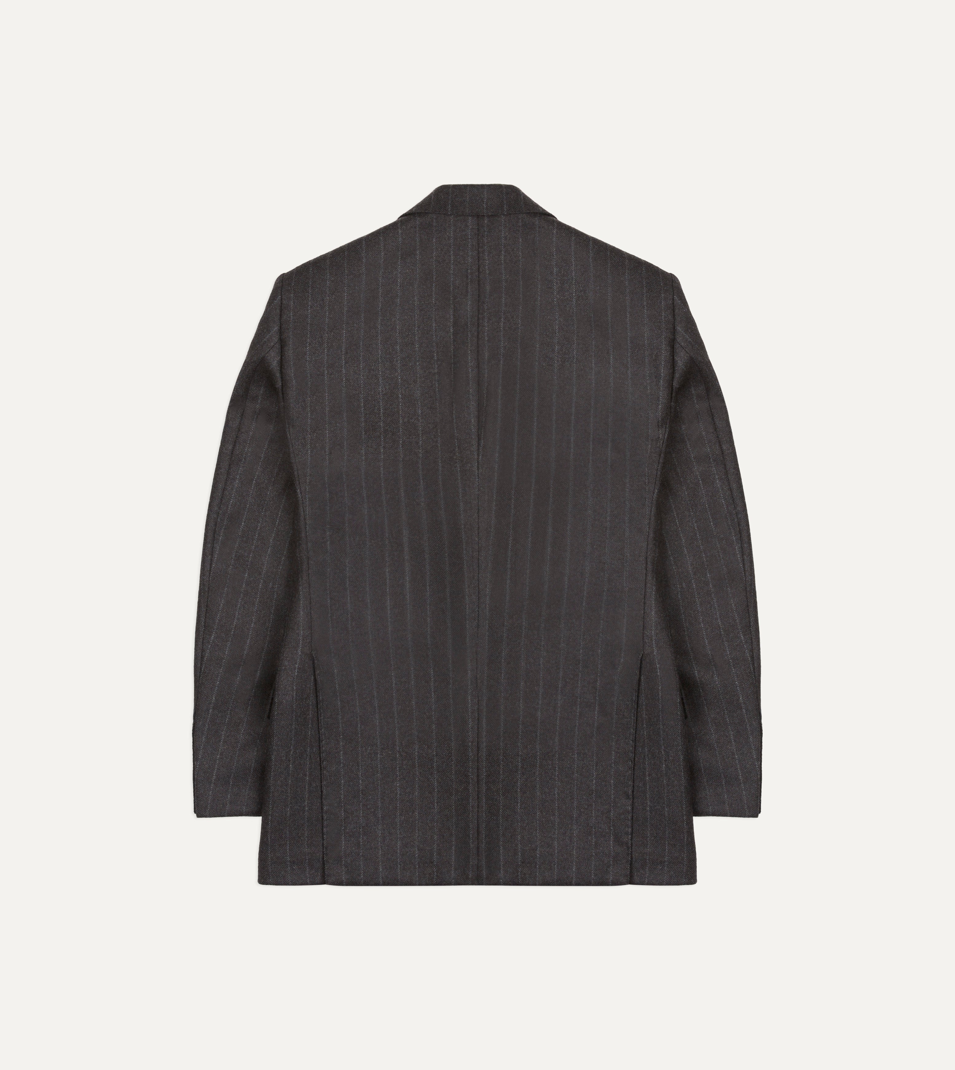 Charcoal Pinstripe Wool Flannel Tailored Jacket