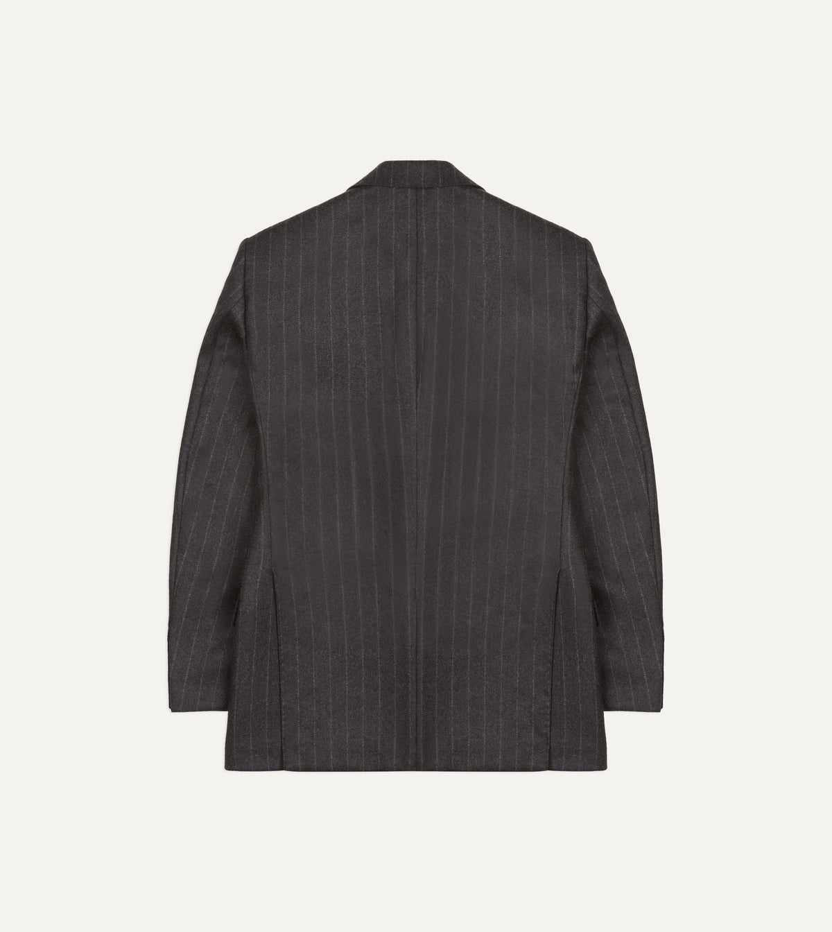Charcoal Pinstripe Wool Flannel Tailored Jacket