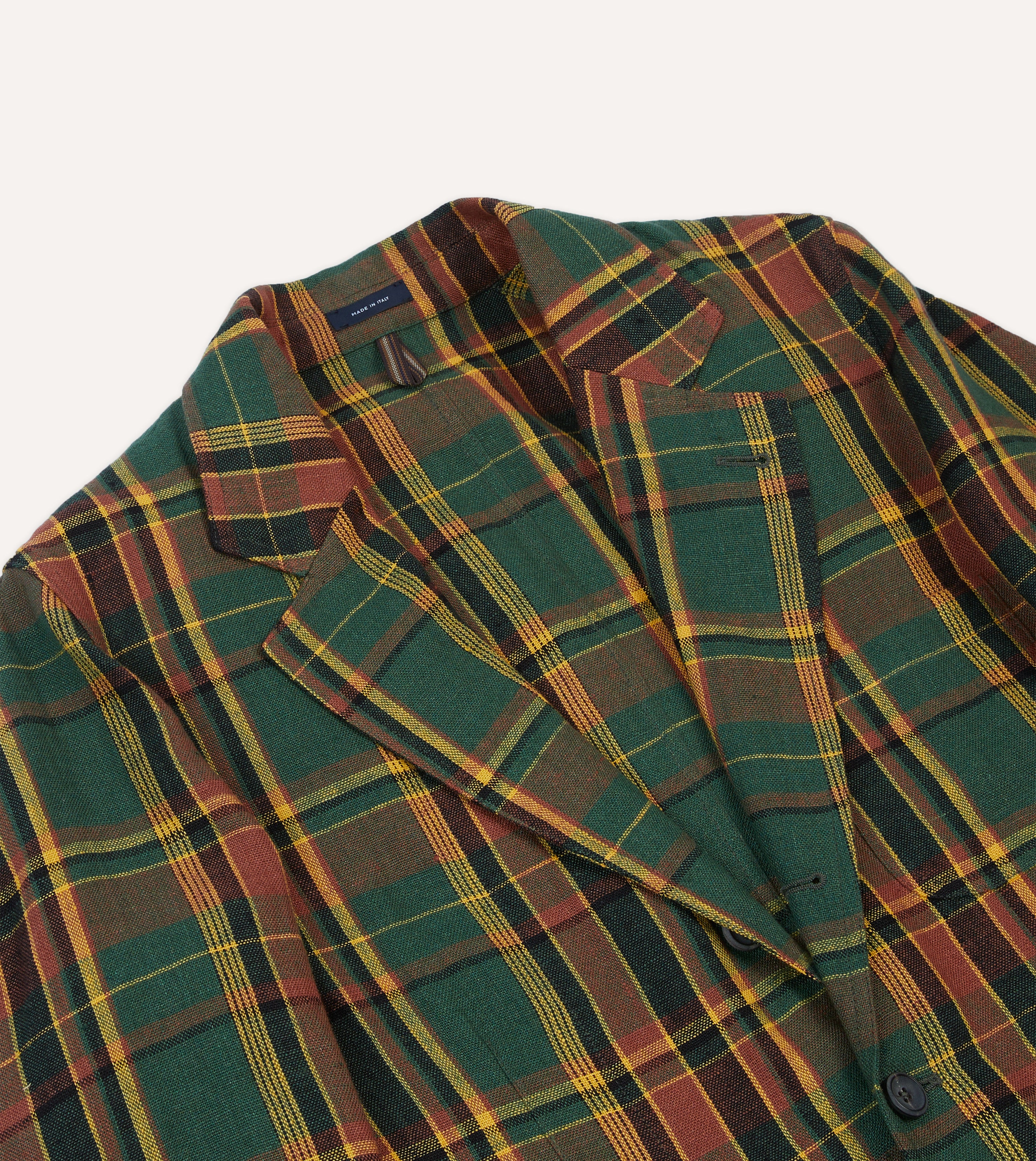Green Linen Madras Check Games Blazer Mk. I – Drakes US