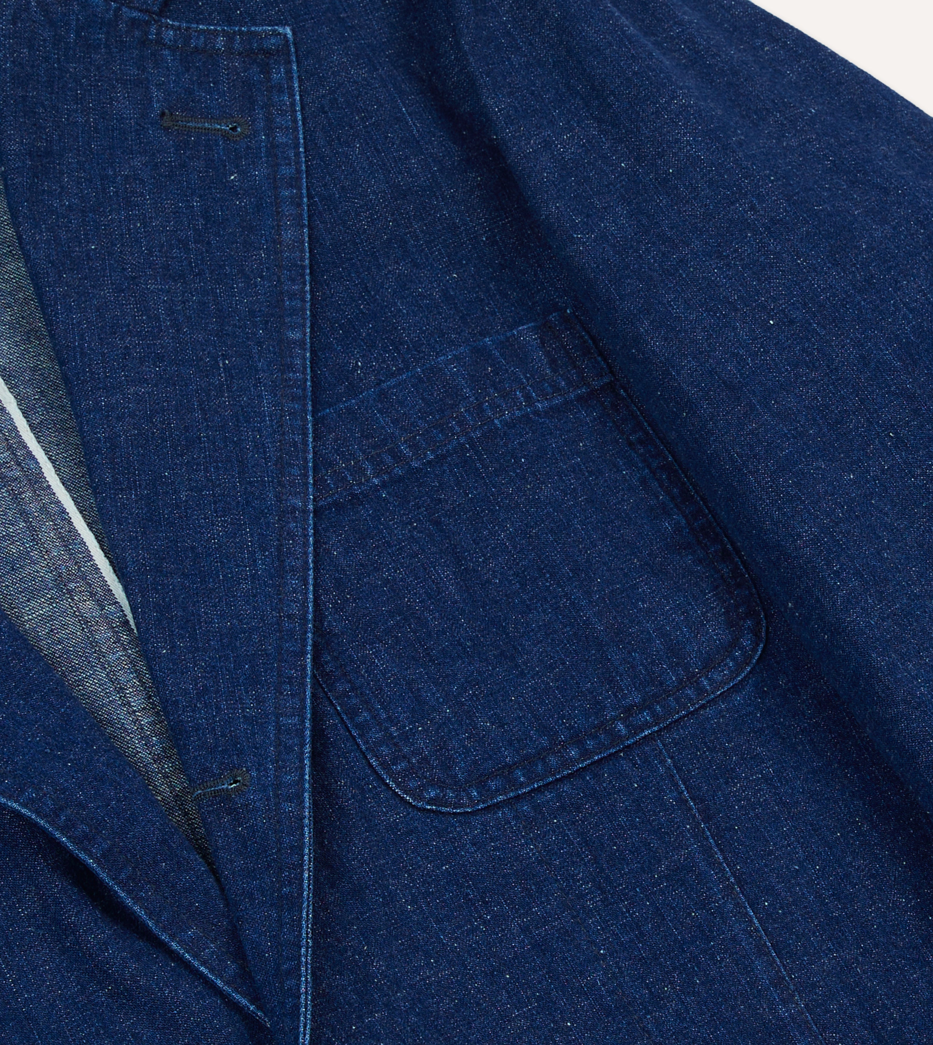 Indigo Cotton-Linen Games Blazer Mk. I – Drakes US