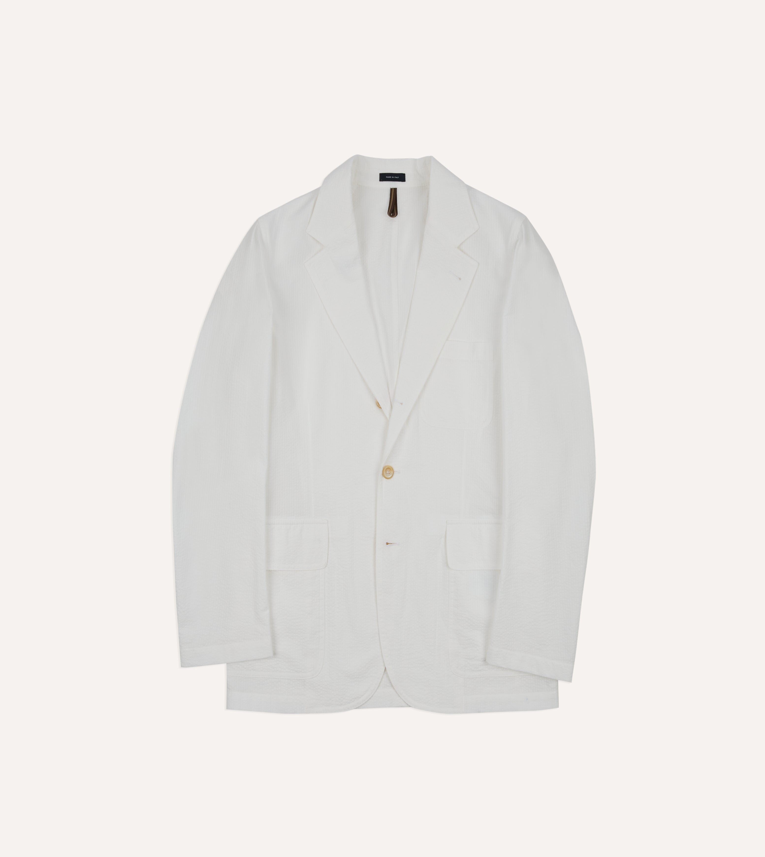 Michael McGregor for Drake’s White Seersucker Games Blazer Mk. I