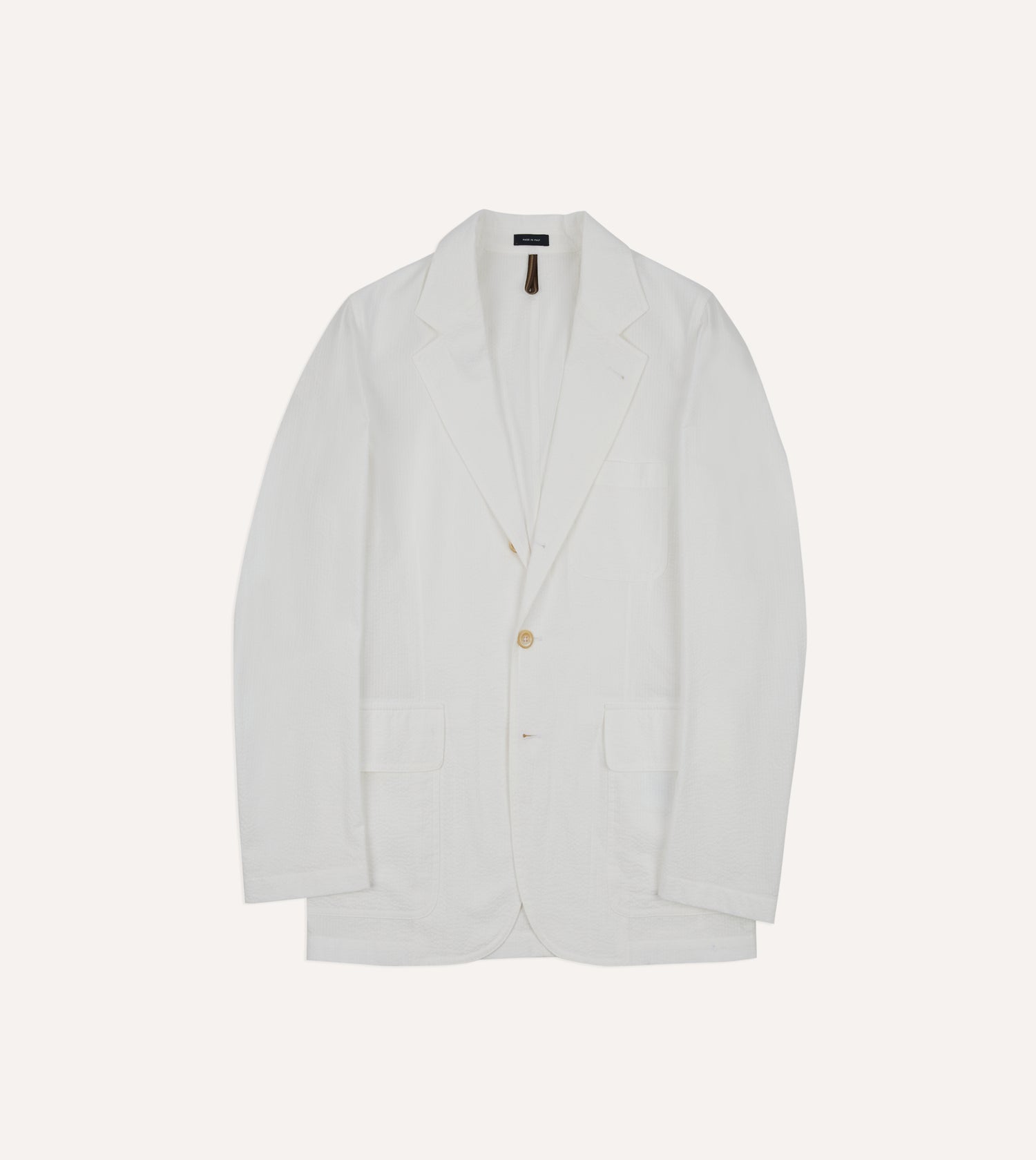 Michael McGregor for Drake’s White Seersucker Games Blazer Mk. I