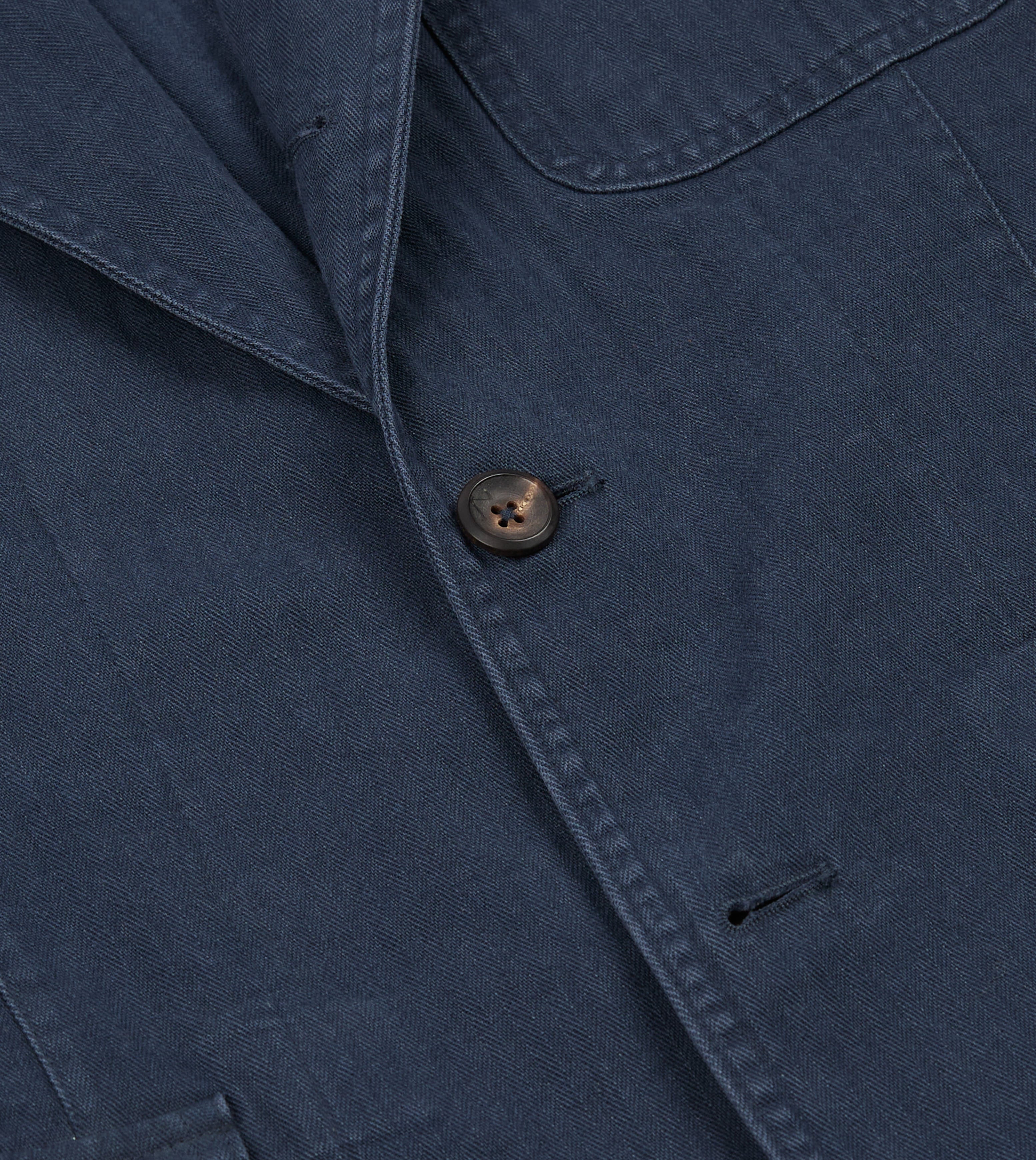 Navy Herringbone Twill Cotton Games Blazer Mk. I – Drakes US
