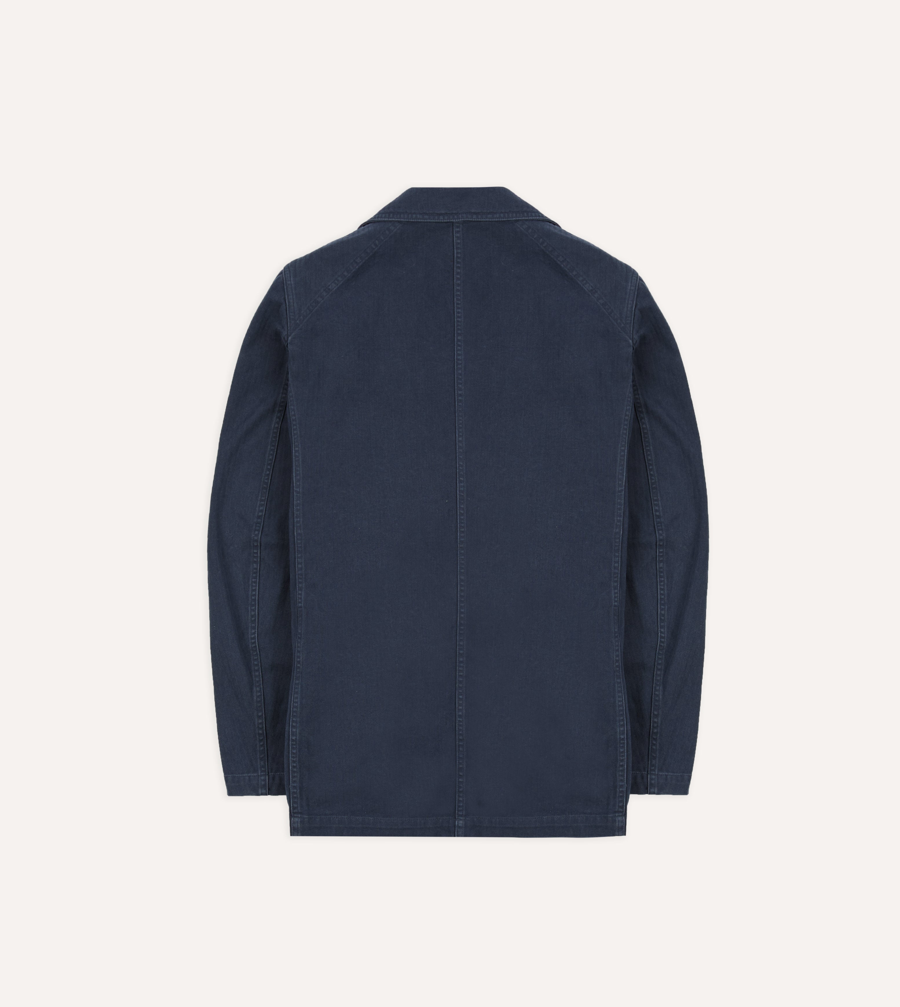 Navy Herringbone Twill Cotton Games Blazer Mk. I – Drakes US