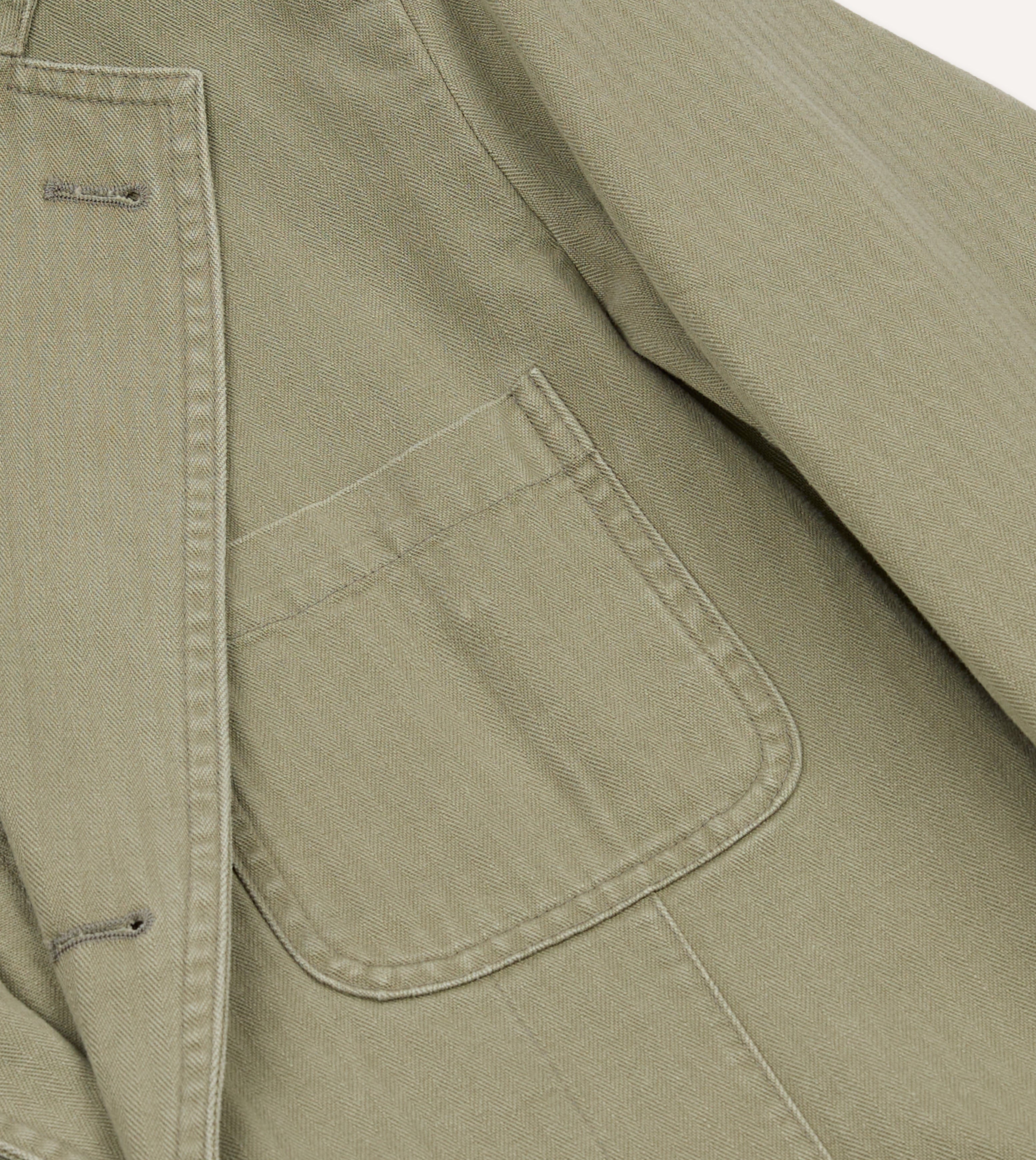 Olive Herringbone Twill Cotton Games Blazer Mk. I – Drakes US