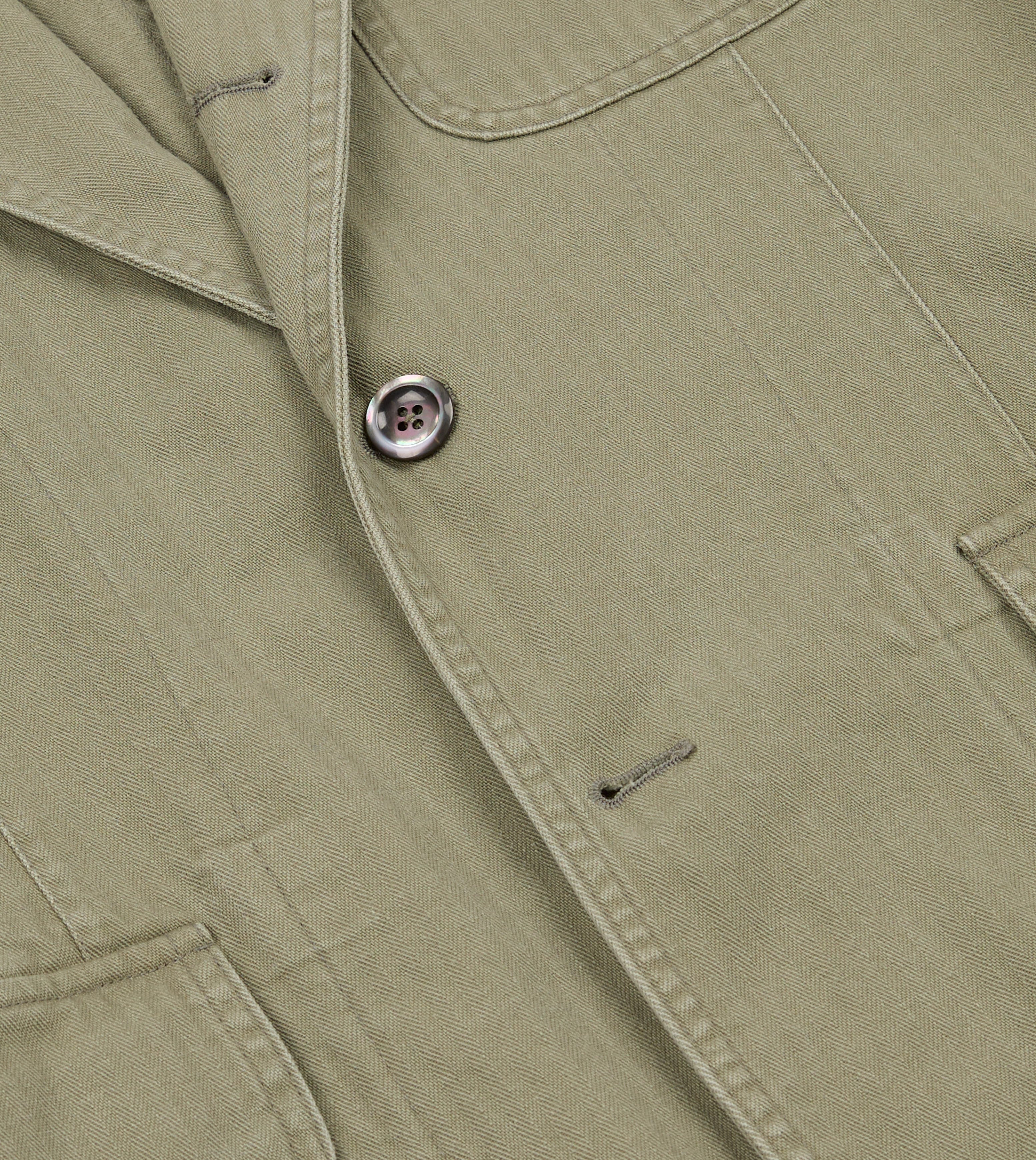 Olive Herringbone Twill Cotton Games Blazer Mk. I – Drakes US